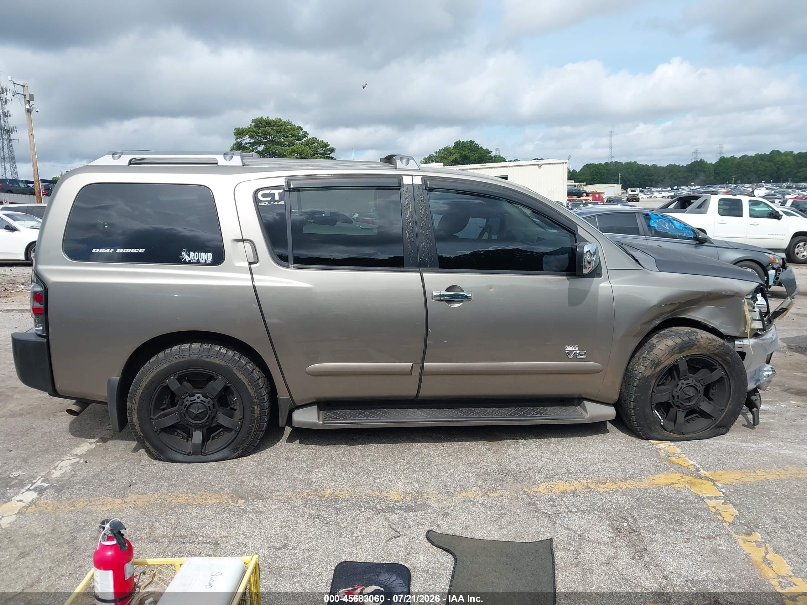 2007 Nissan Armada Se Желто-коричневый vin: 5N1BA08A47N718808