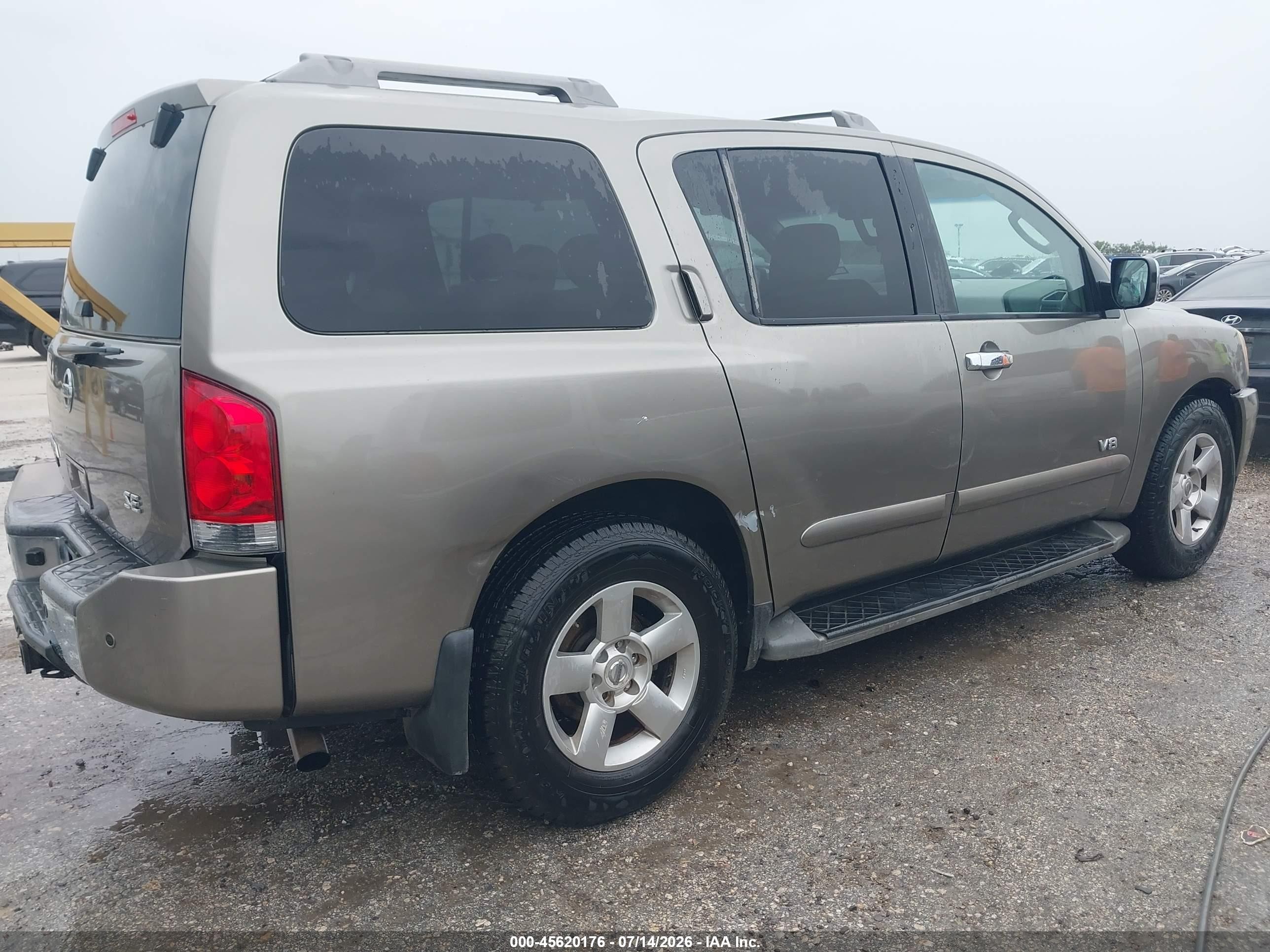2007 Nissan Armada Se Beige vin: 5N1BA08A57N721362