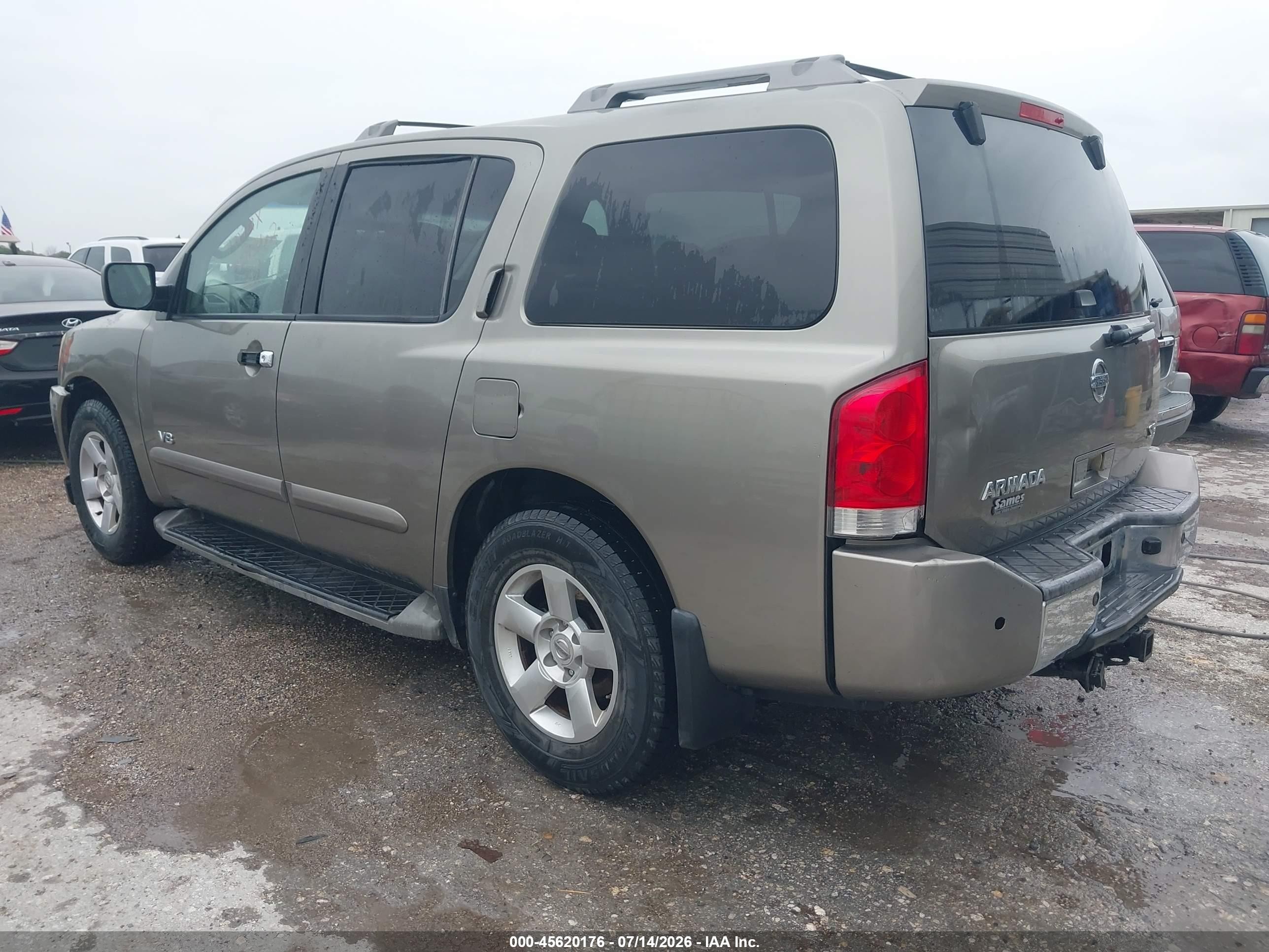 2007 Nissan Armada Se Beige vin: 5N1BA08A57N721362