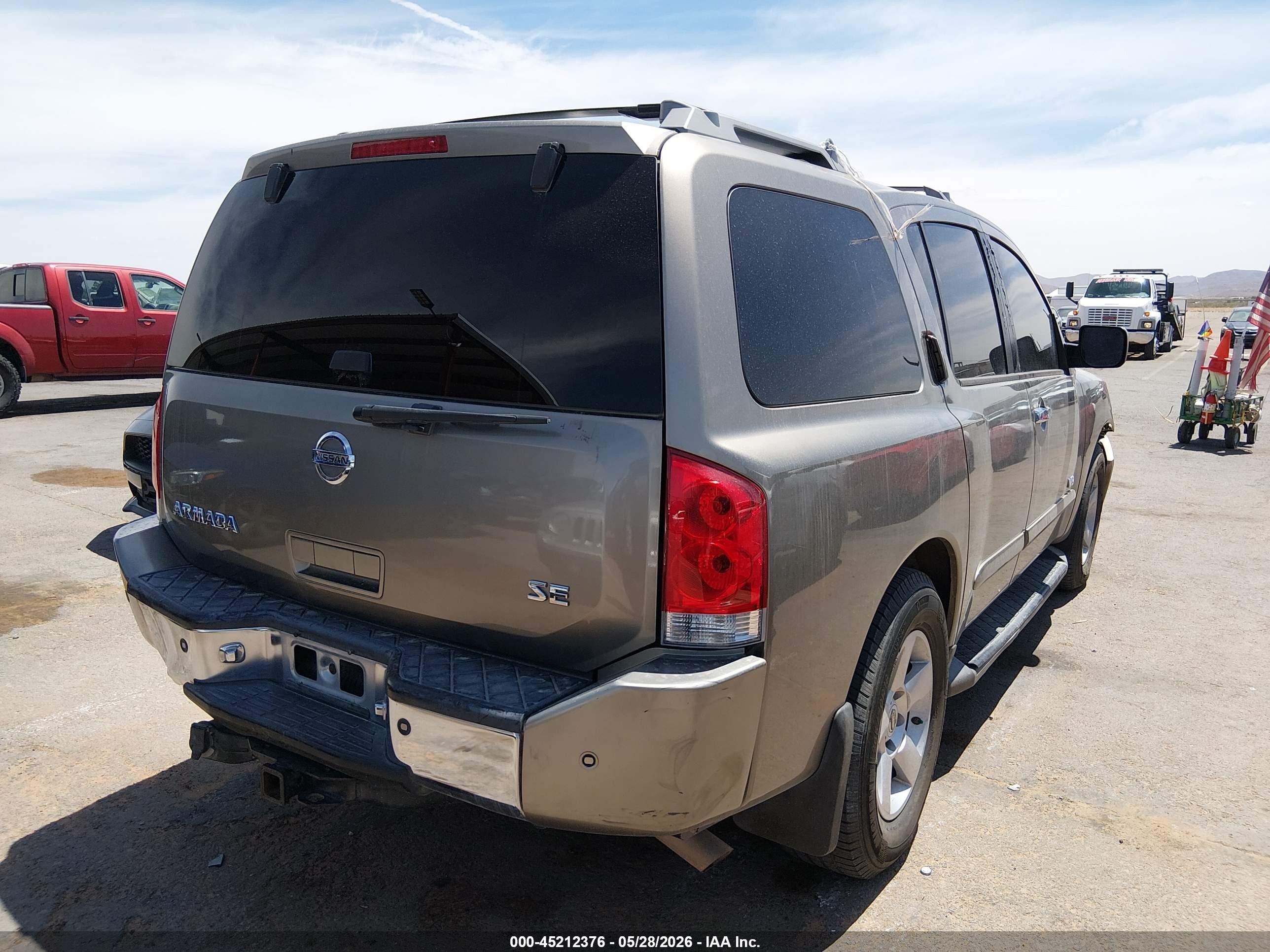 2007 Nissan Armada Se Beige vin: 5N1BA08A77N713327