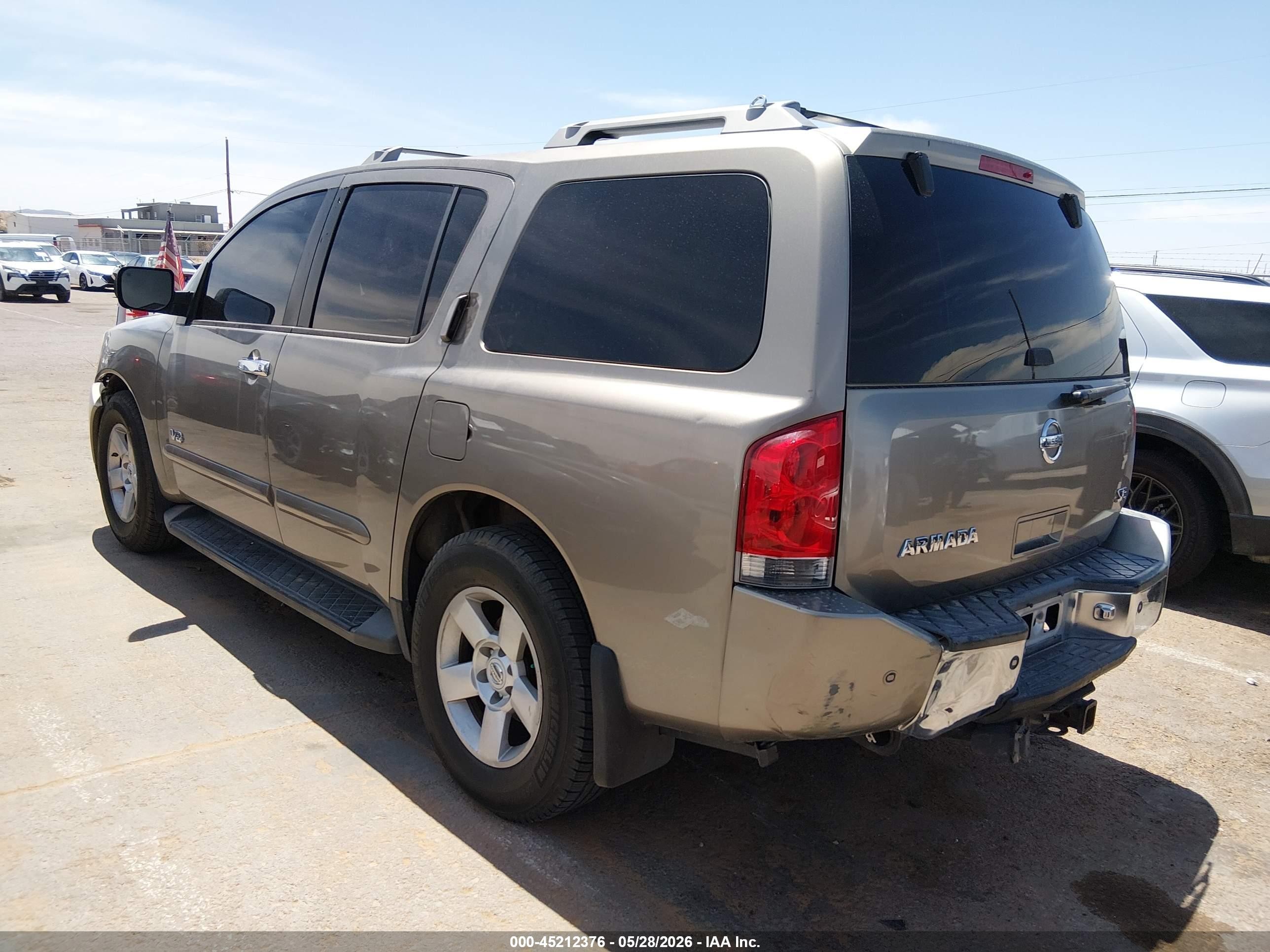 2007 Nissan Armada Se Beige vin: 5N1BA08A77N713327