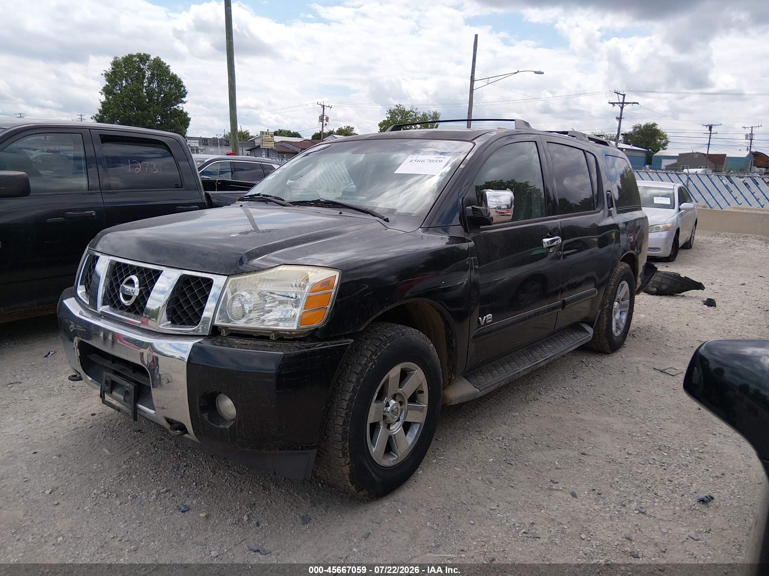 2007 Nissan Armada Le Black vin: 5N1BA08C27N704228