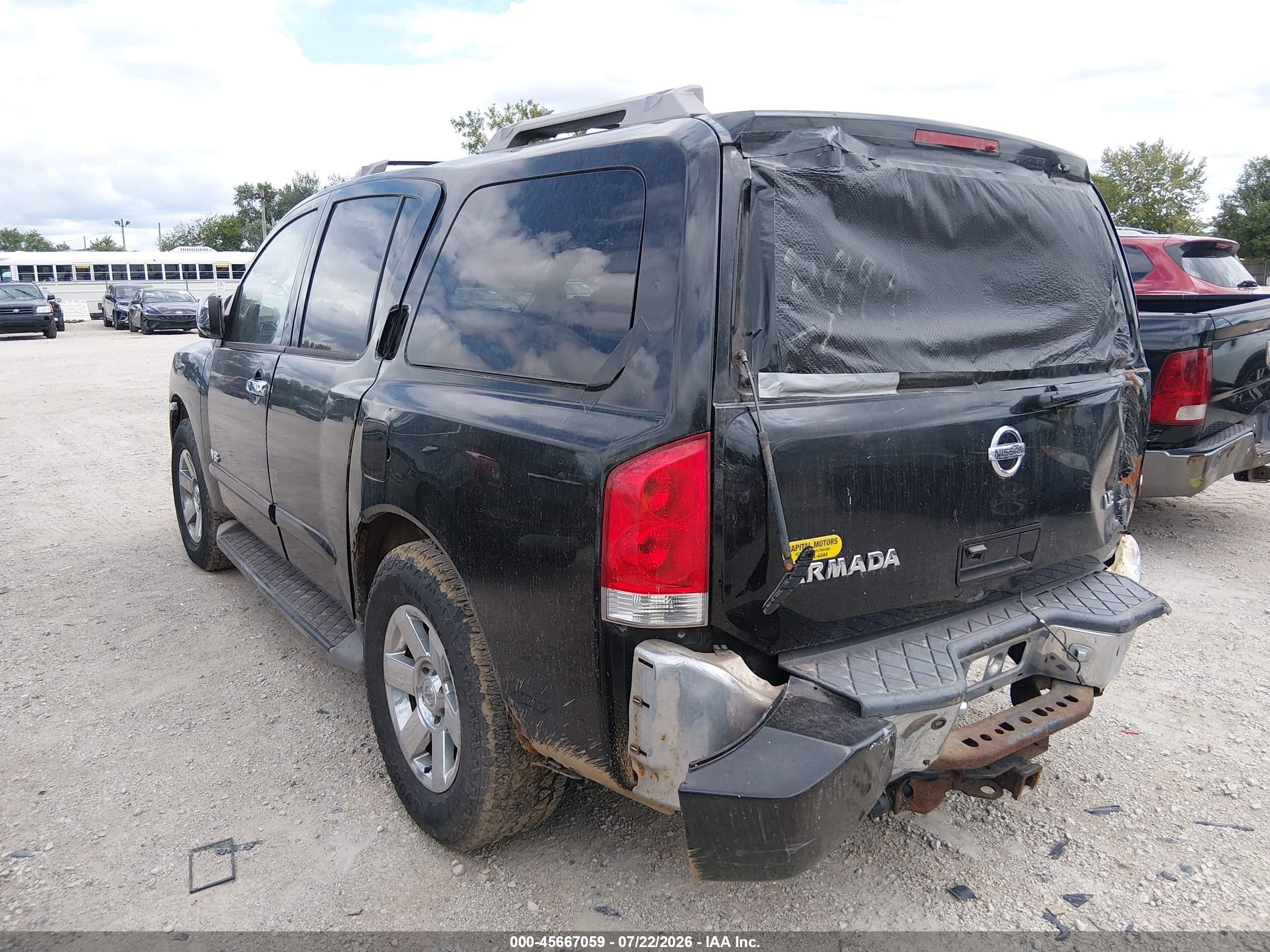 2007 Nissan Armada Le Black vin: 5N1BA08C27N704228