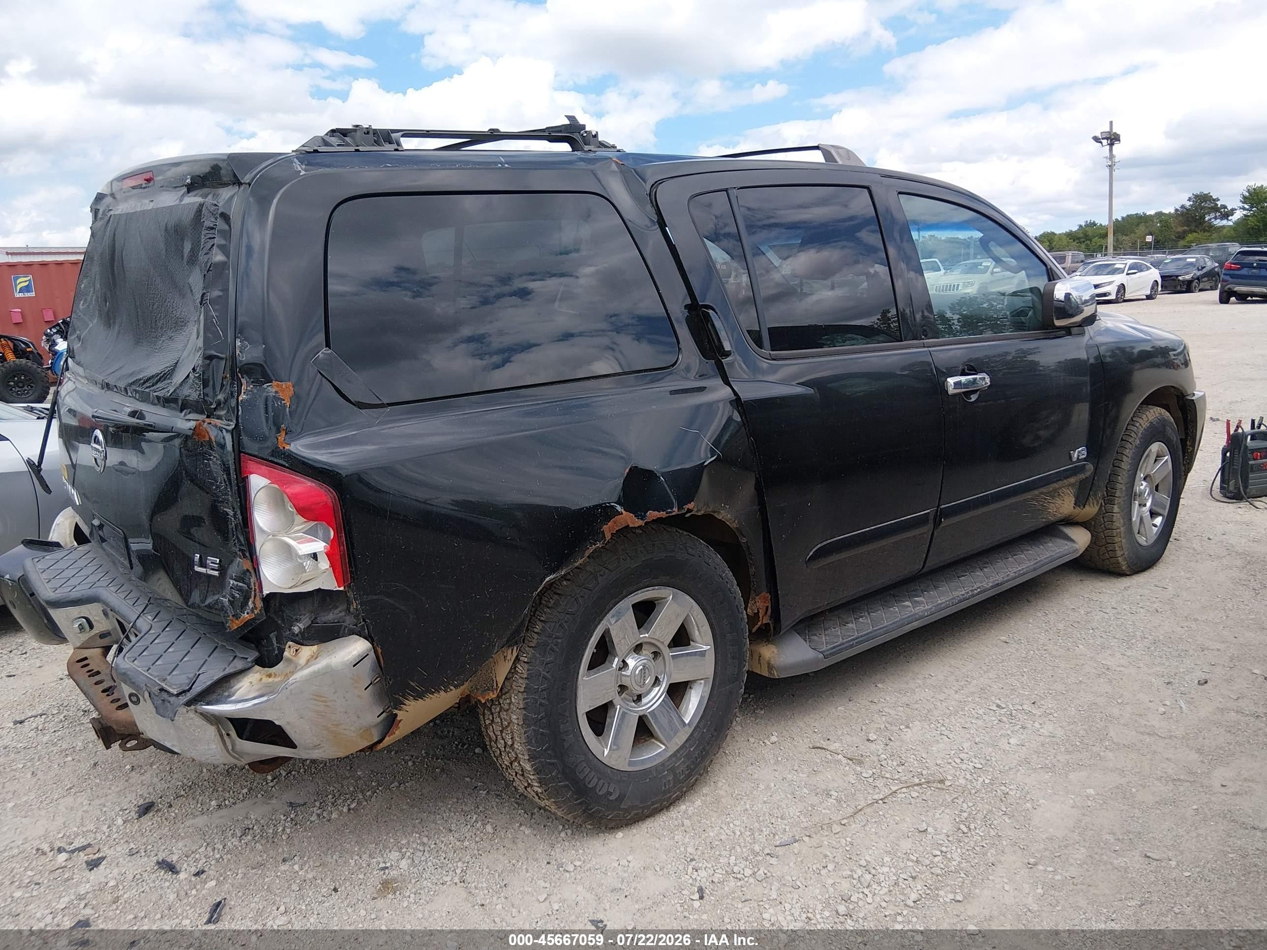 2007 Nissan Armada Le Black vin: 5N1BA08C27N704228