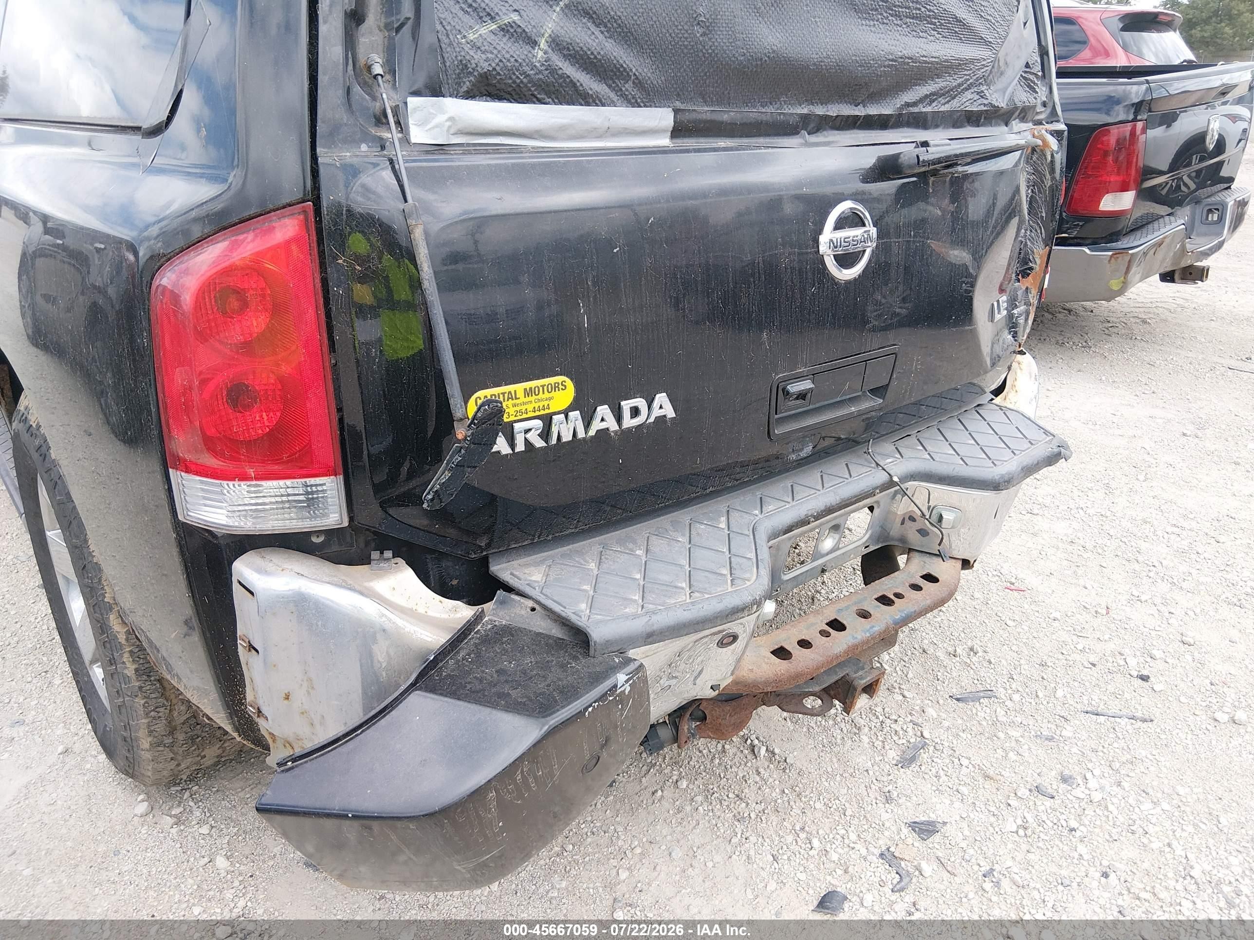 2007 Nissan Armada Le Black vin: 5N1BA08C27N704228