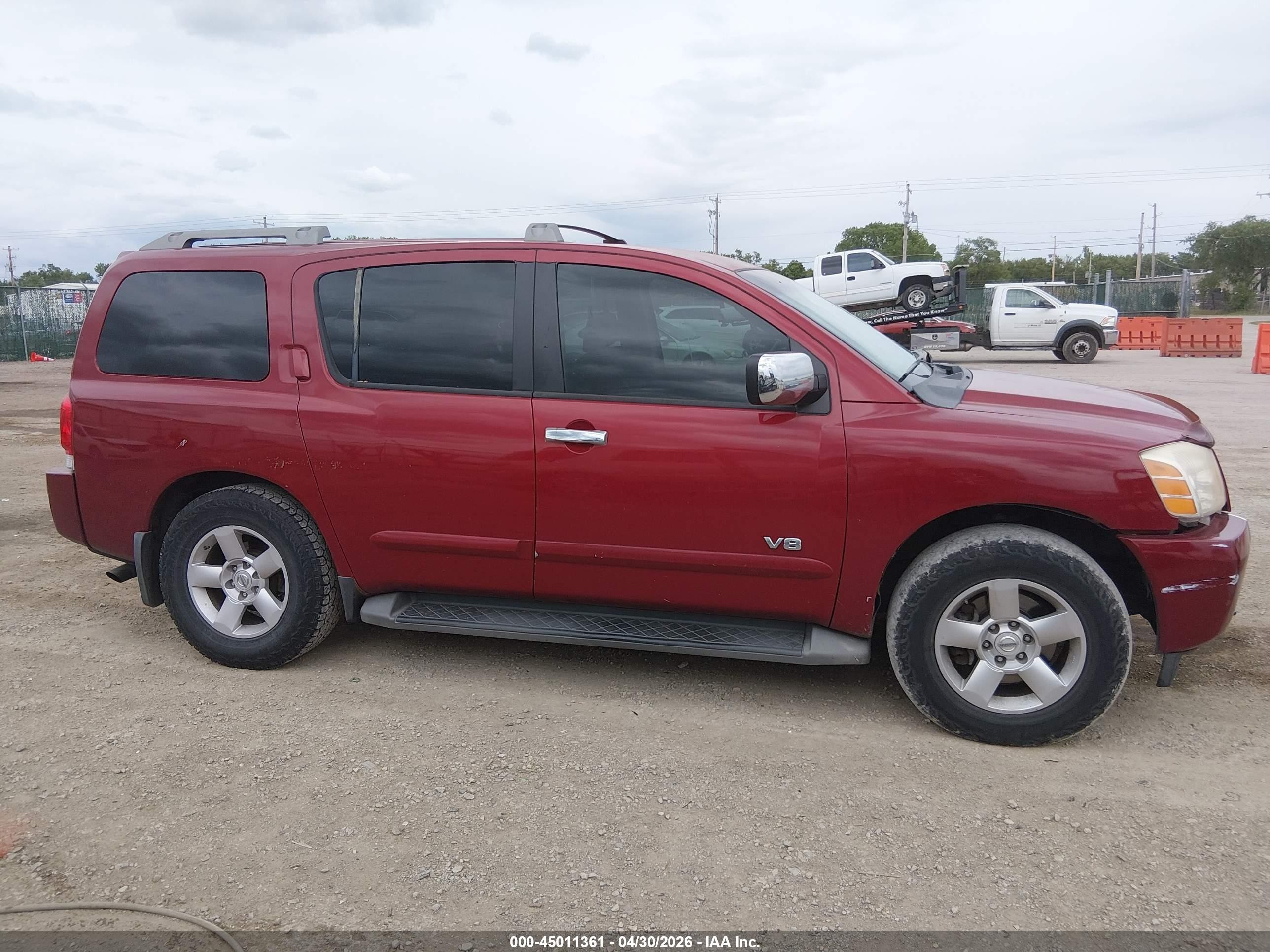 2007 Nissan Armada Se Maroon vin: 5N1BA08C87N720028
