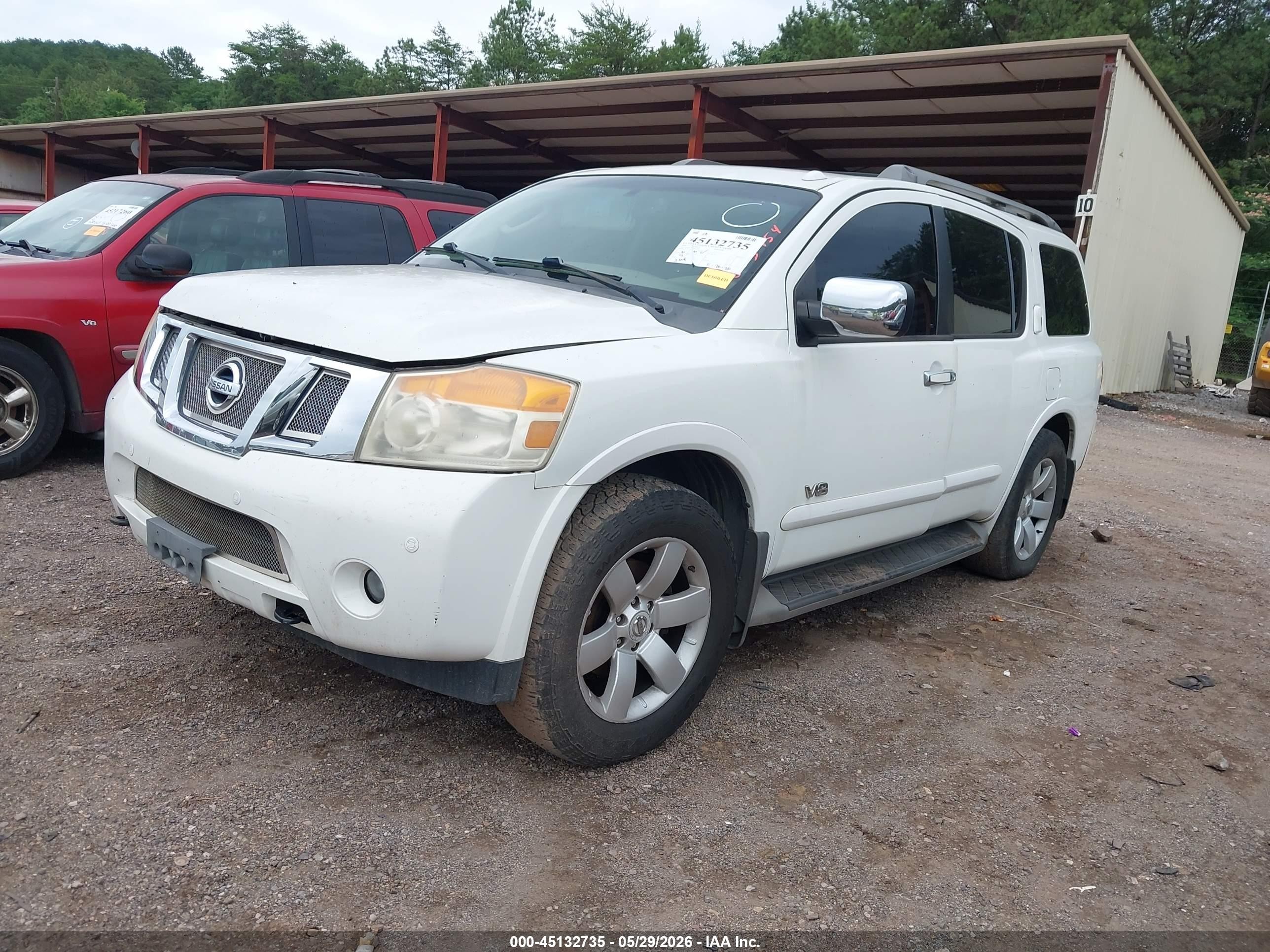 2008 Nissan Armada Le White vin: 5N1BA08C88N603454