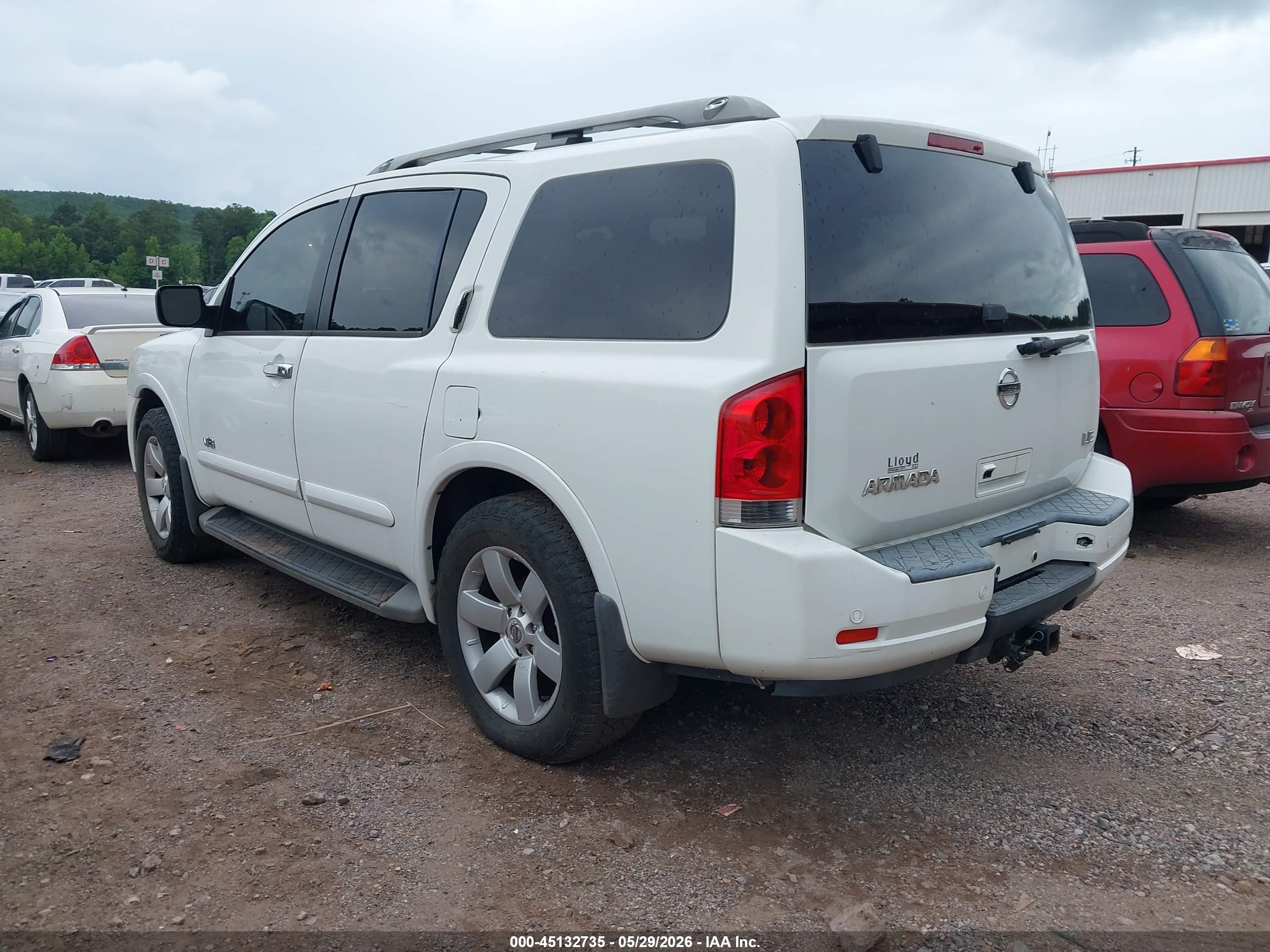 2008 Nissan Armada Le White vin: 5N1BA08C88N603454