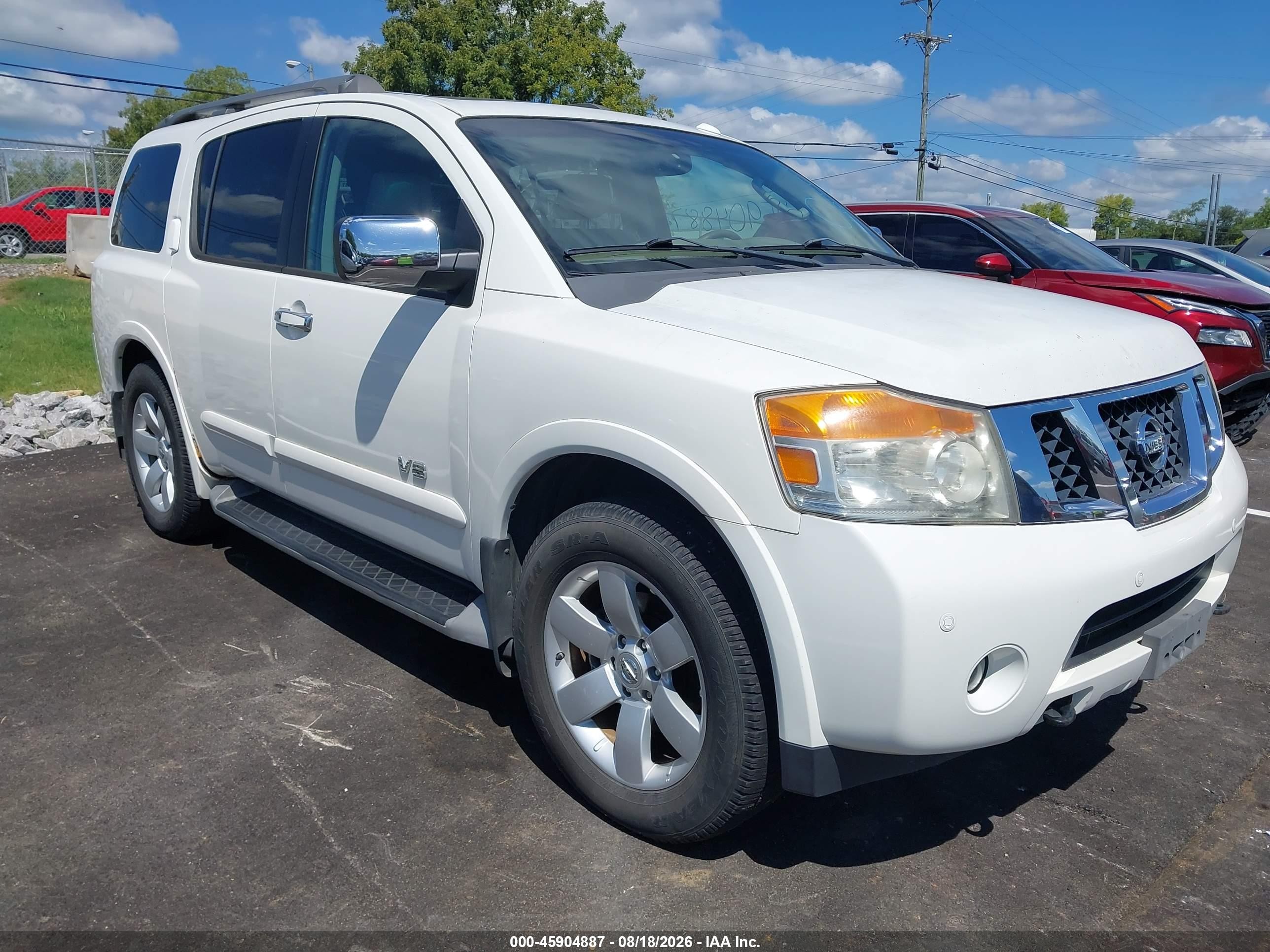 2008 Nissan Armada Le White vin: 5N1BA08C98N614799