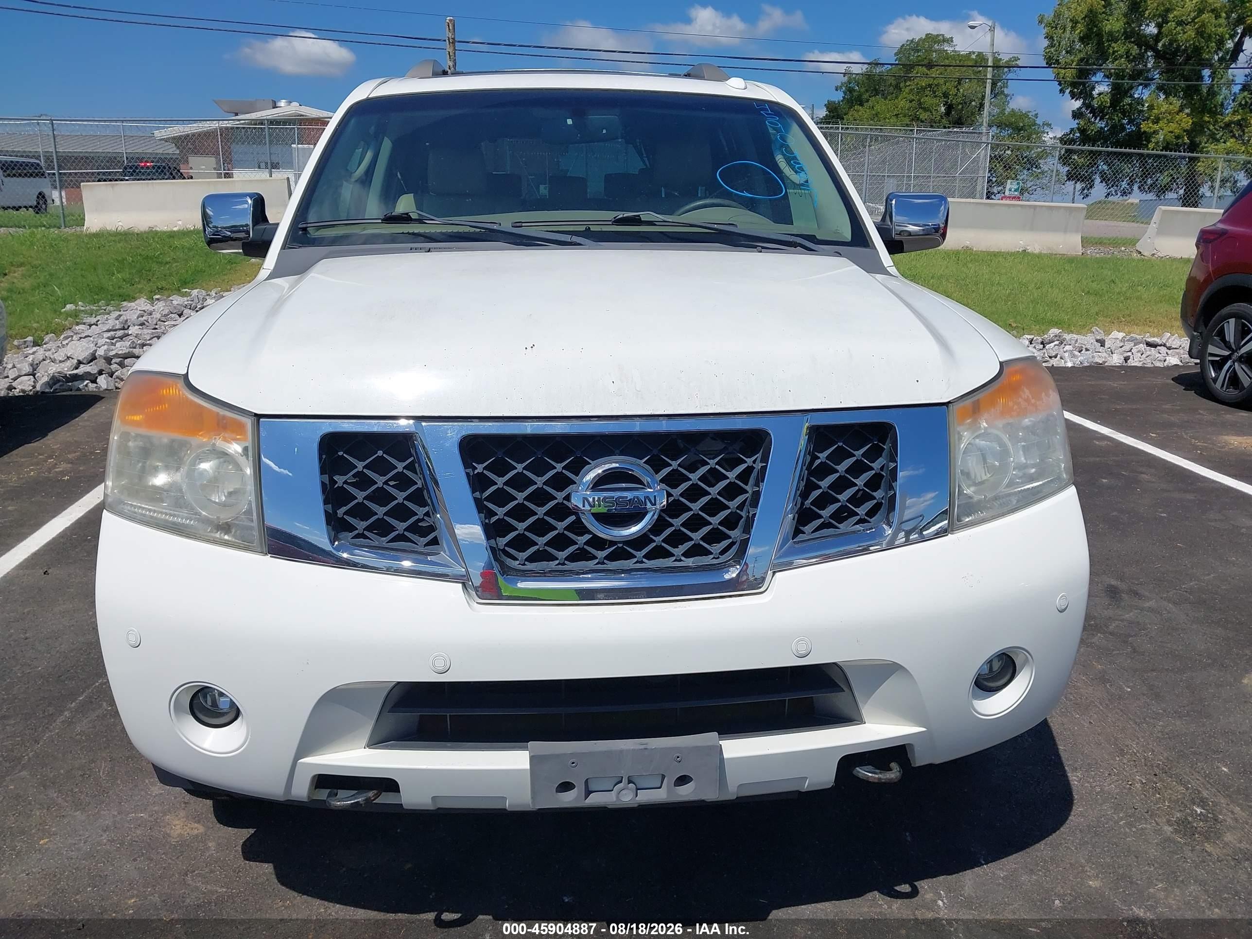 2008 Nissan Armada Le White vin: 5N1BA08C98N614799