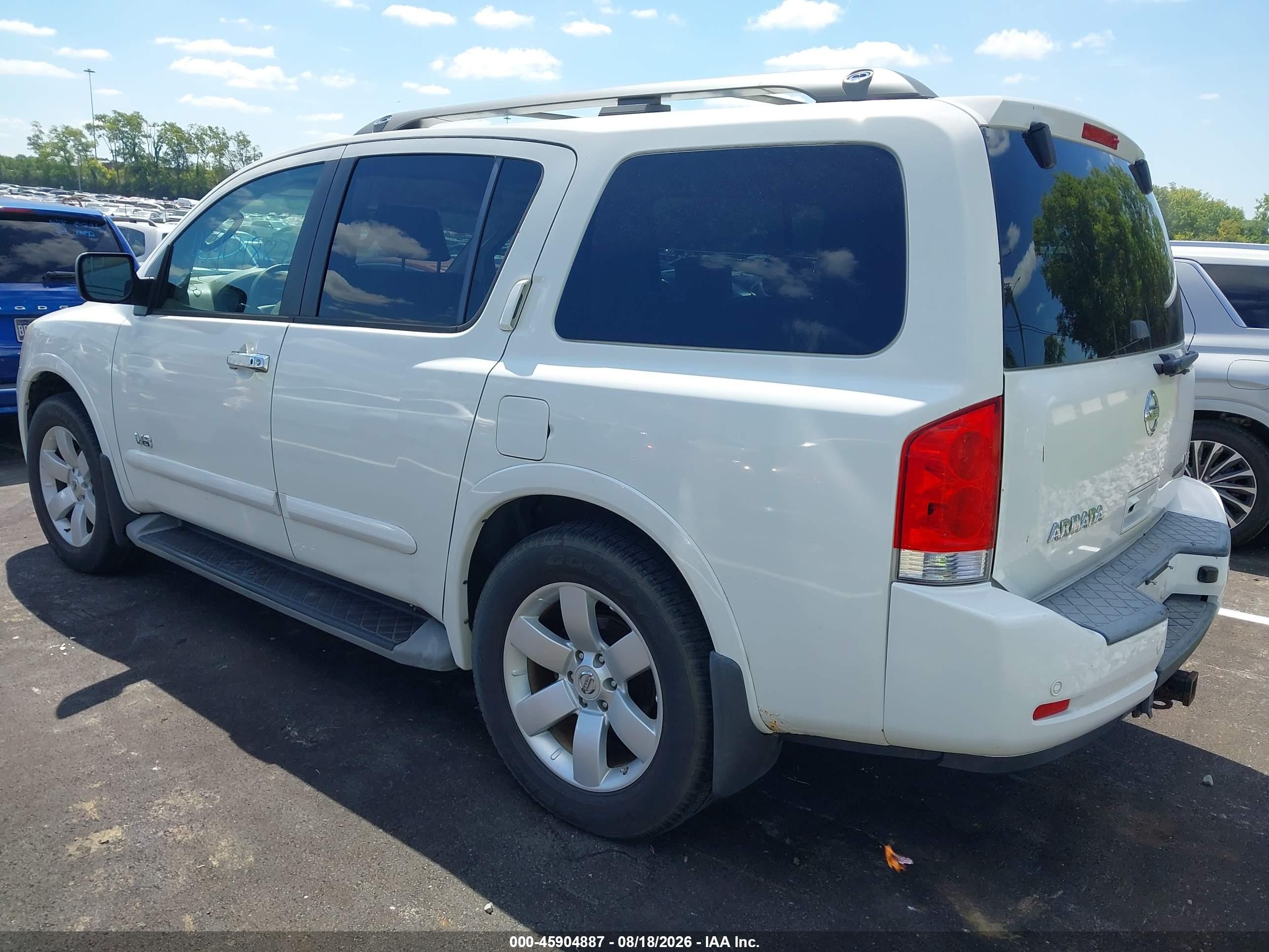 2008 Nissan Armada Le White vin: 5N1BA08C98N614799