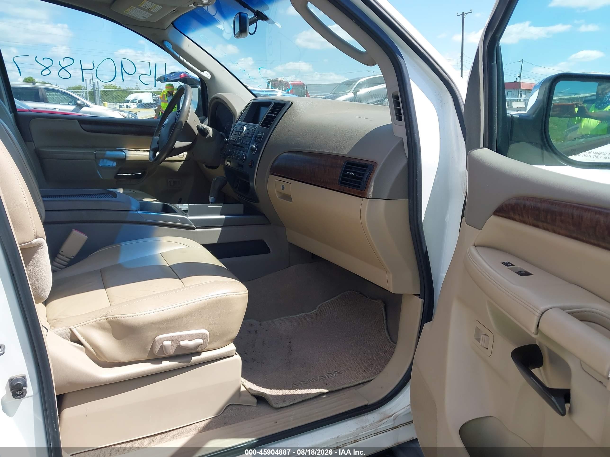 2008 Nissan Armada Le White vin: 5N1BA08C98N614799