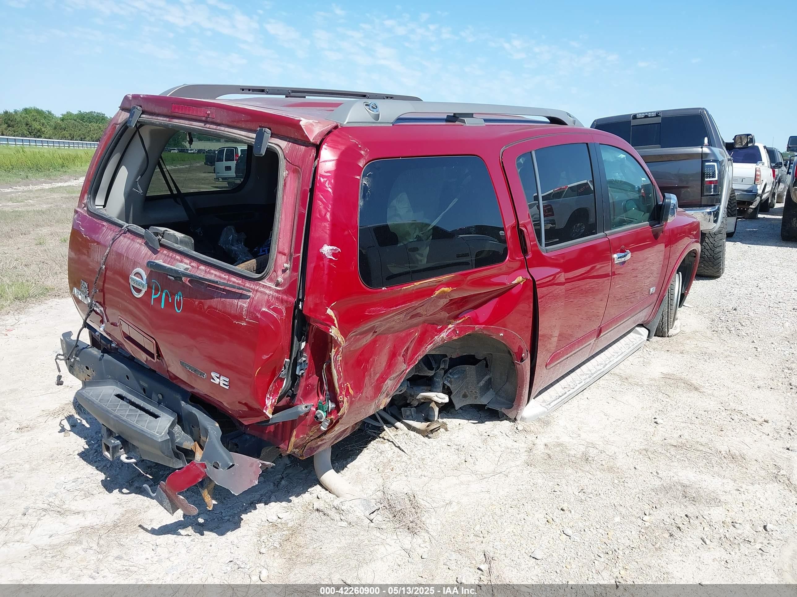 2009 Nissan Armada Se Red vin: 5N1BA08D09N614281