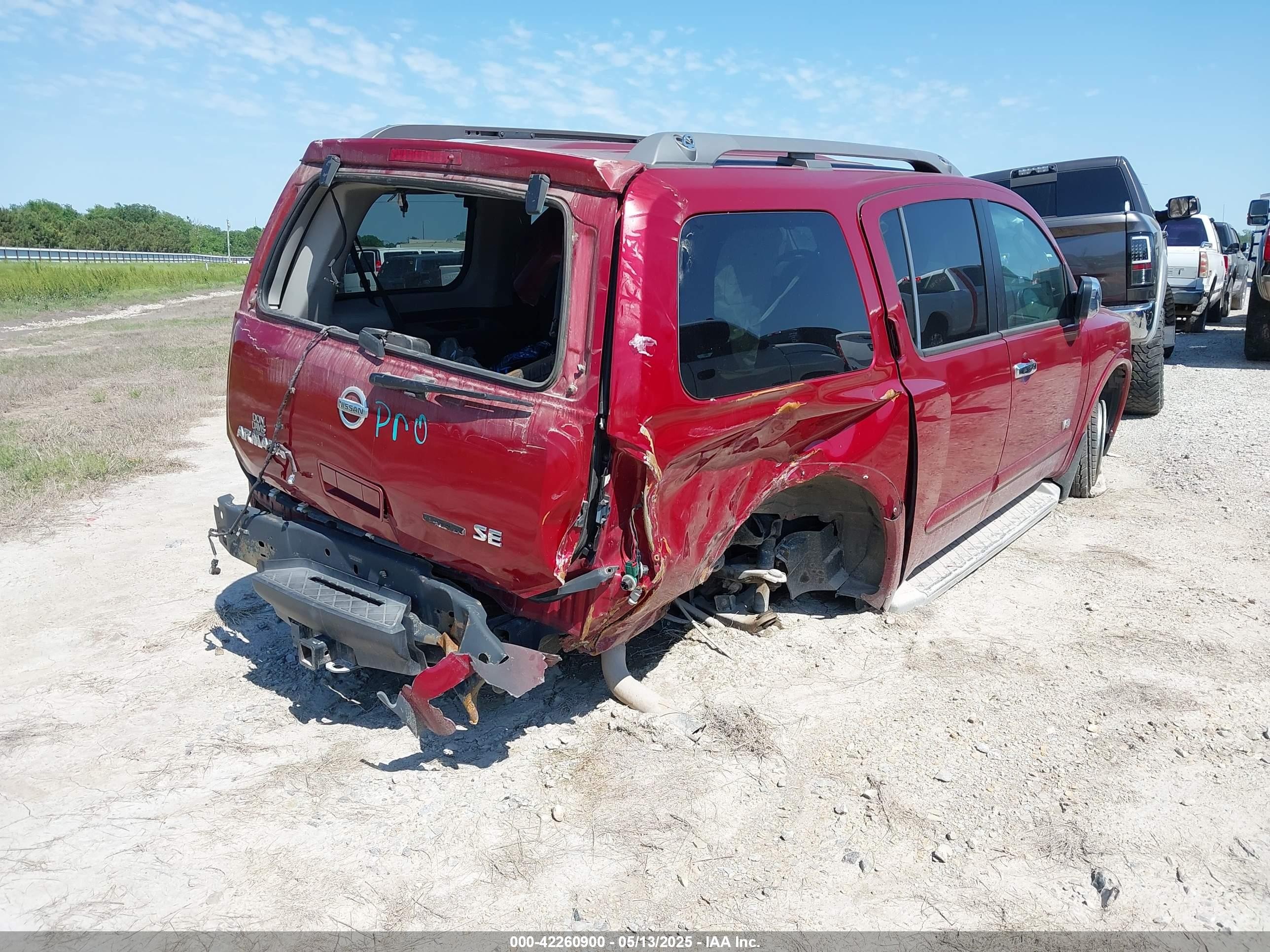 2009 Nissan Armada Se Red vin: 5N1BA08D09N614281