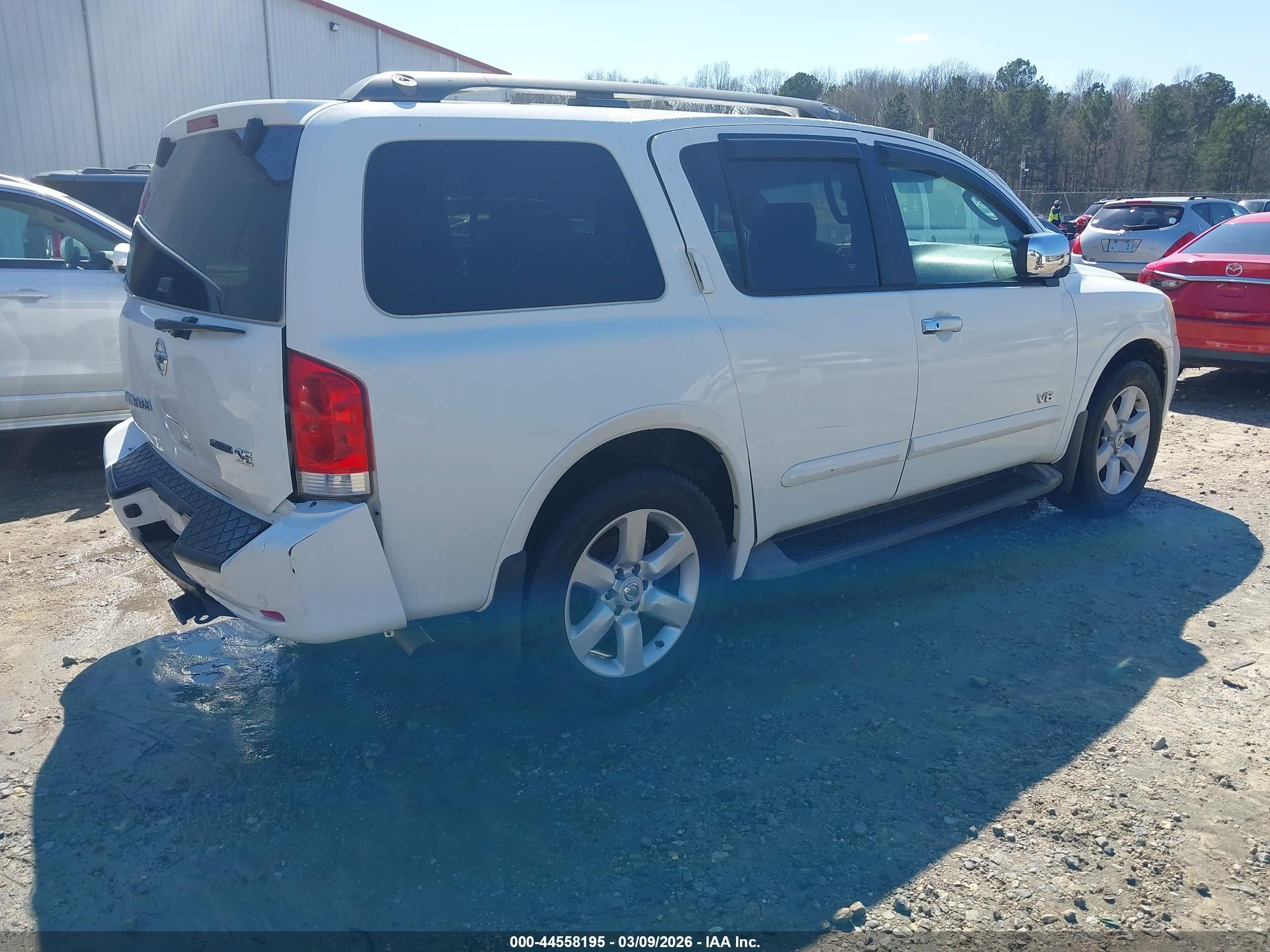 2008 Nissan Armada Se White vin: 5N1BA08D48N614797