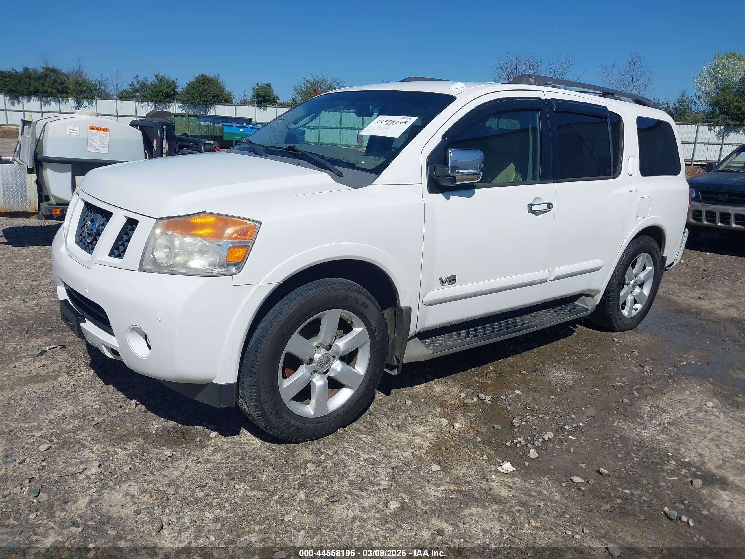 2008 Nissan Armada Se White vin: 5N1BA08D48N614797