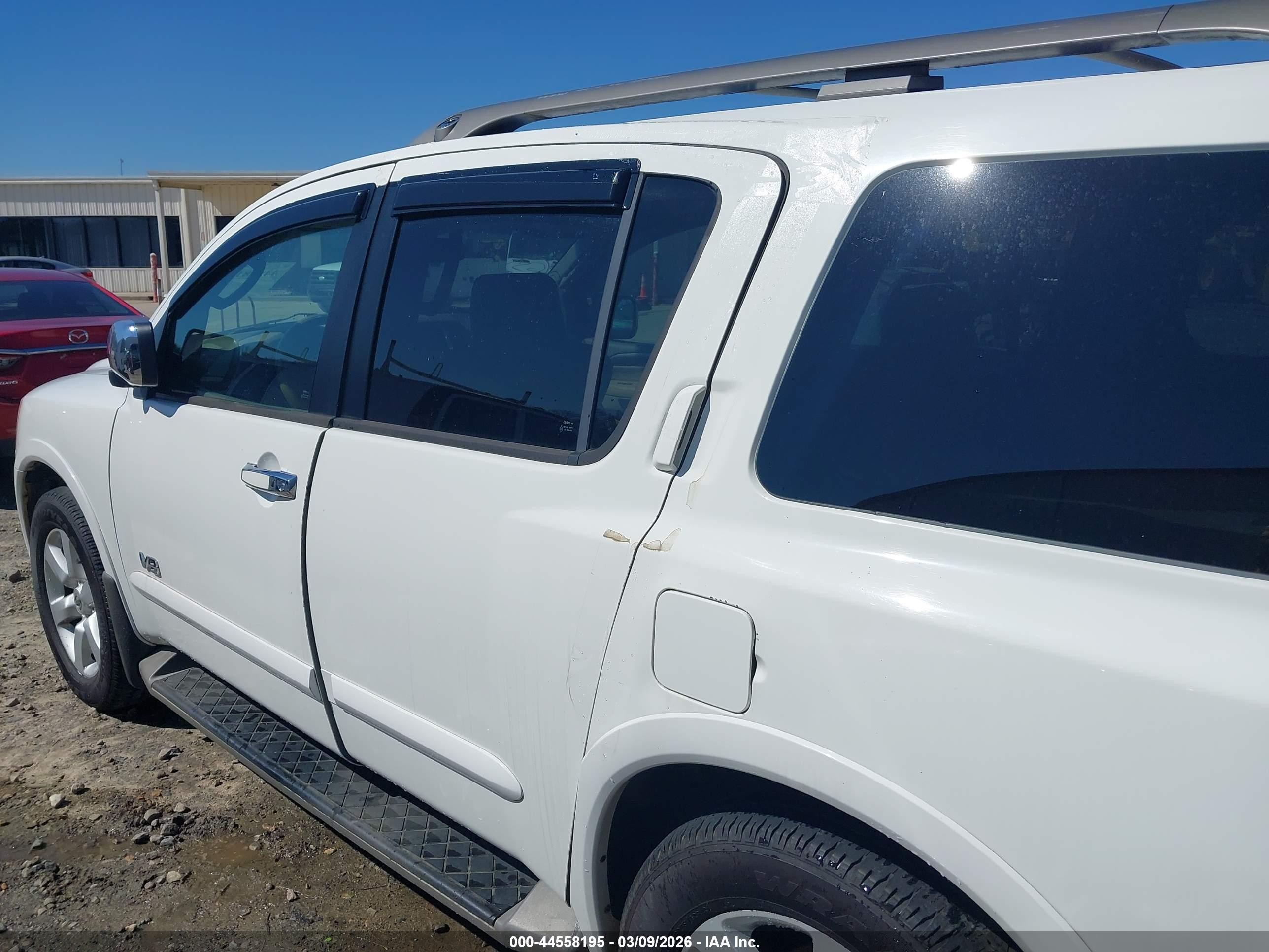 2008 Nissan Armada Se White vin: 5N1BA08D48N614797