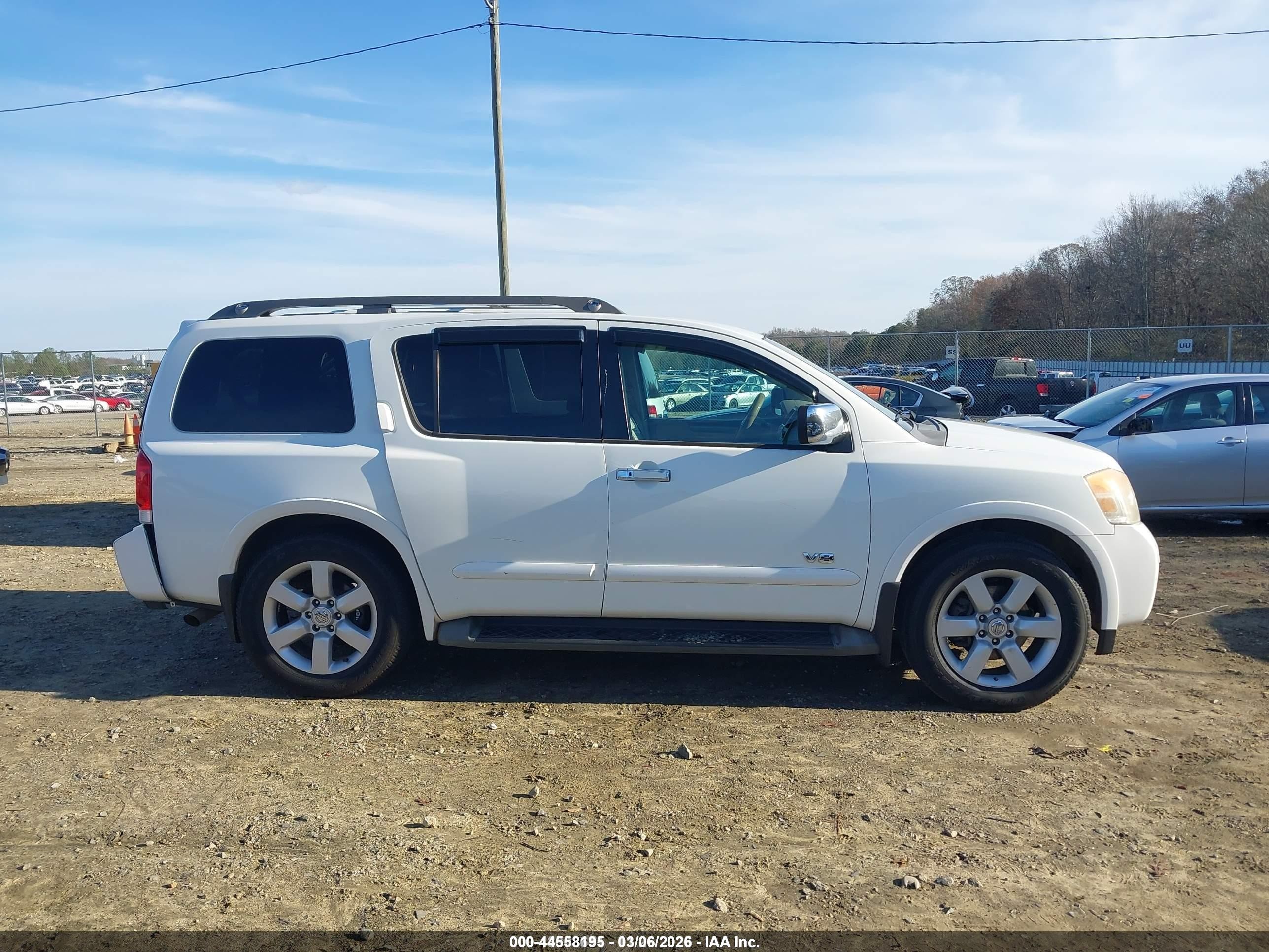 2008 Nissan Armada Se White vin: 5N1BA08D48N614797