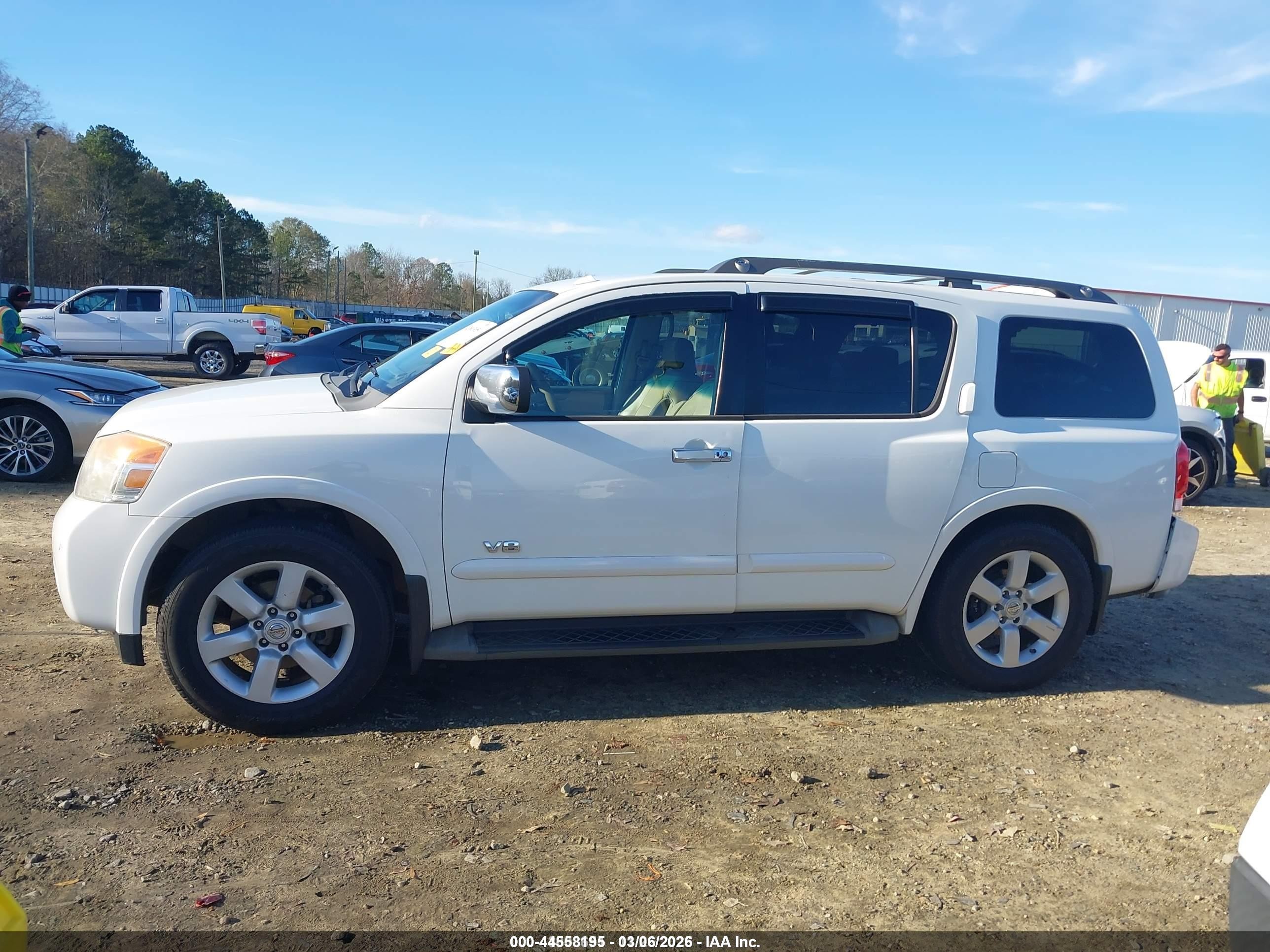 2008 Nissan Armada Se White vin: 5N1BA08D48N614797