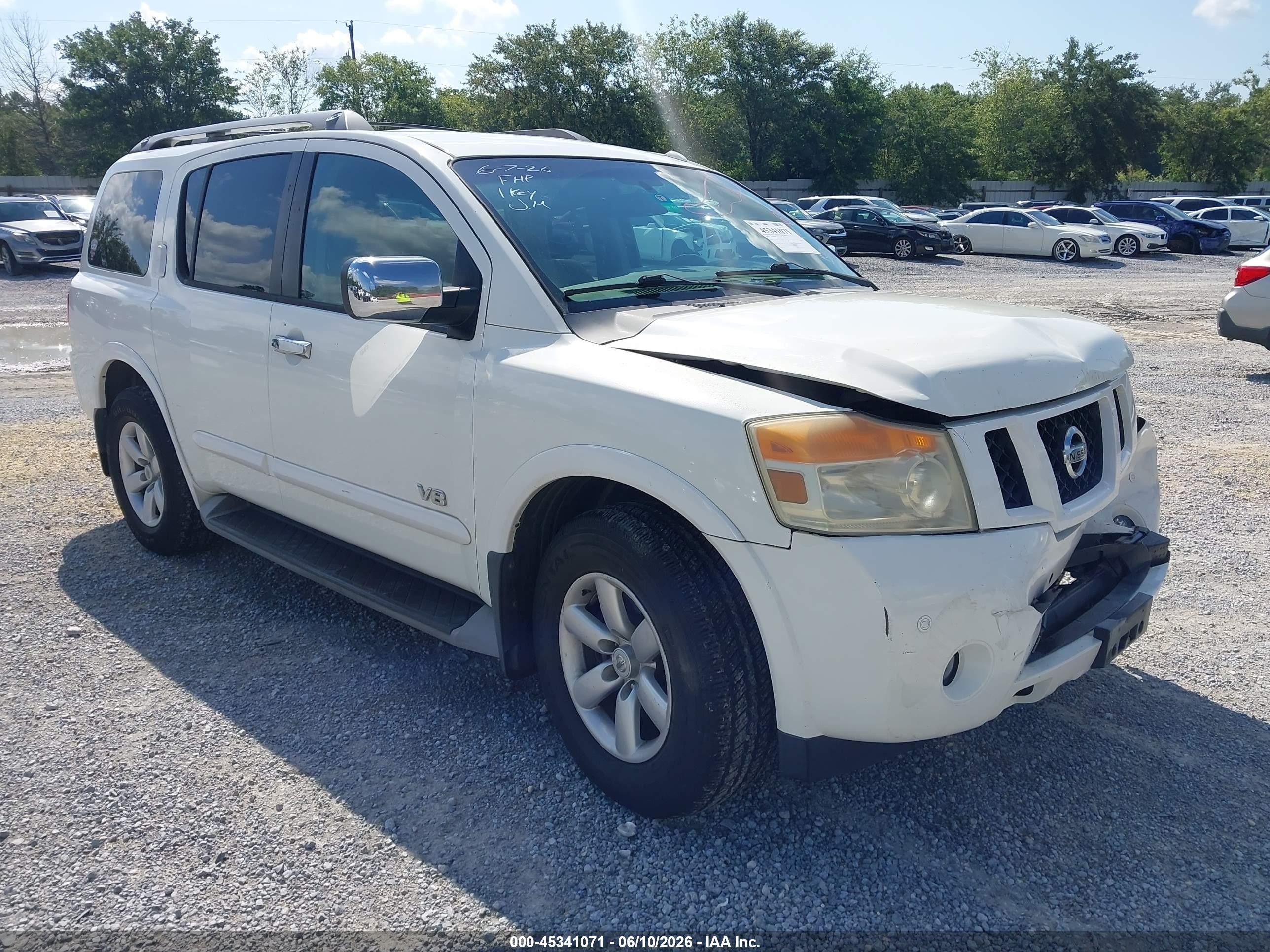 2008 Nissan Armada Se White vin: 5N1BA08D48N631079
