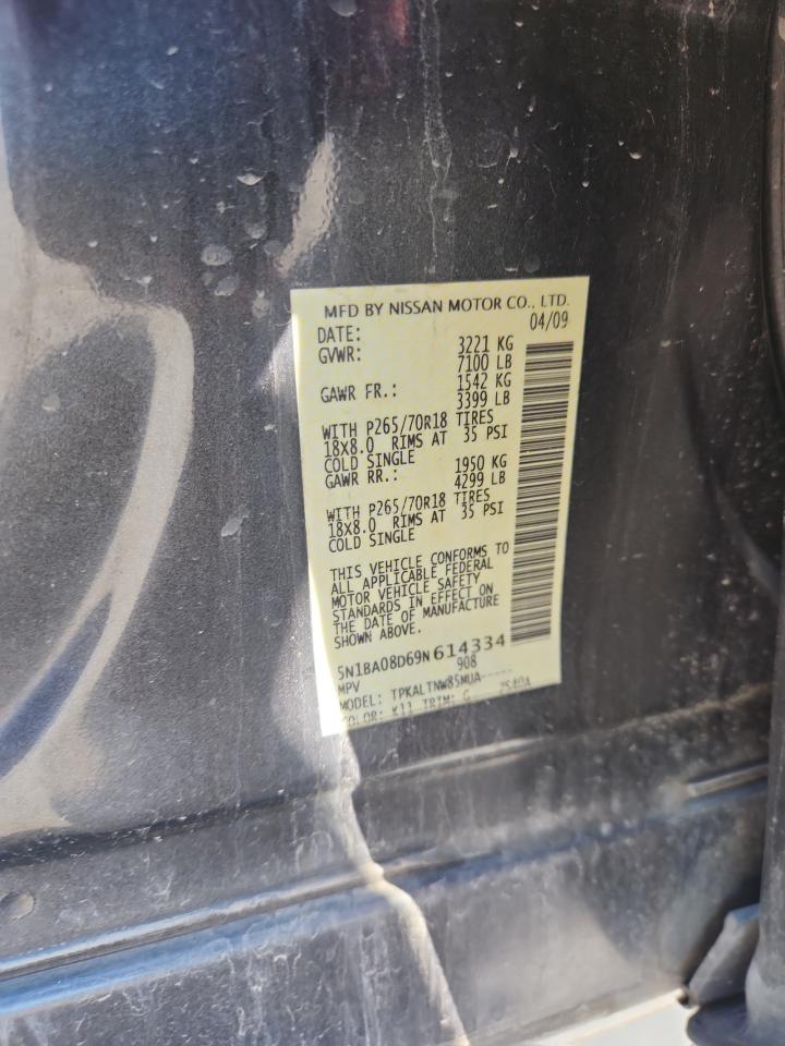 2009 Nissan Armada Se Gray vin: 5N1BA08D69N614334