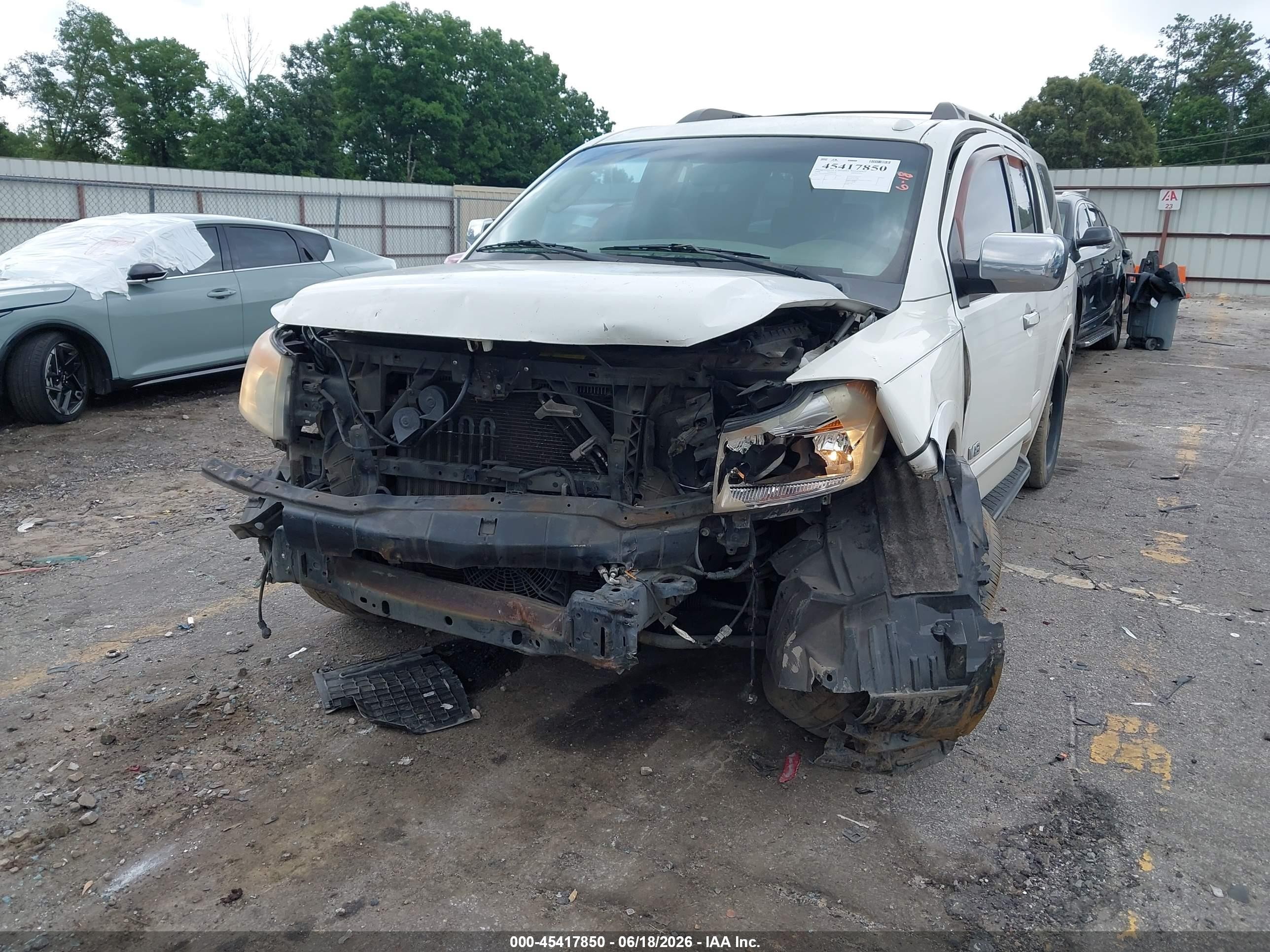 2008 Nissan Armada Le White vin: 5N1BA08D88N615208