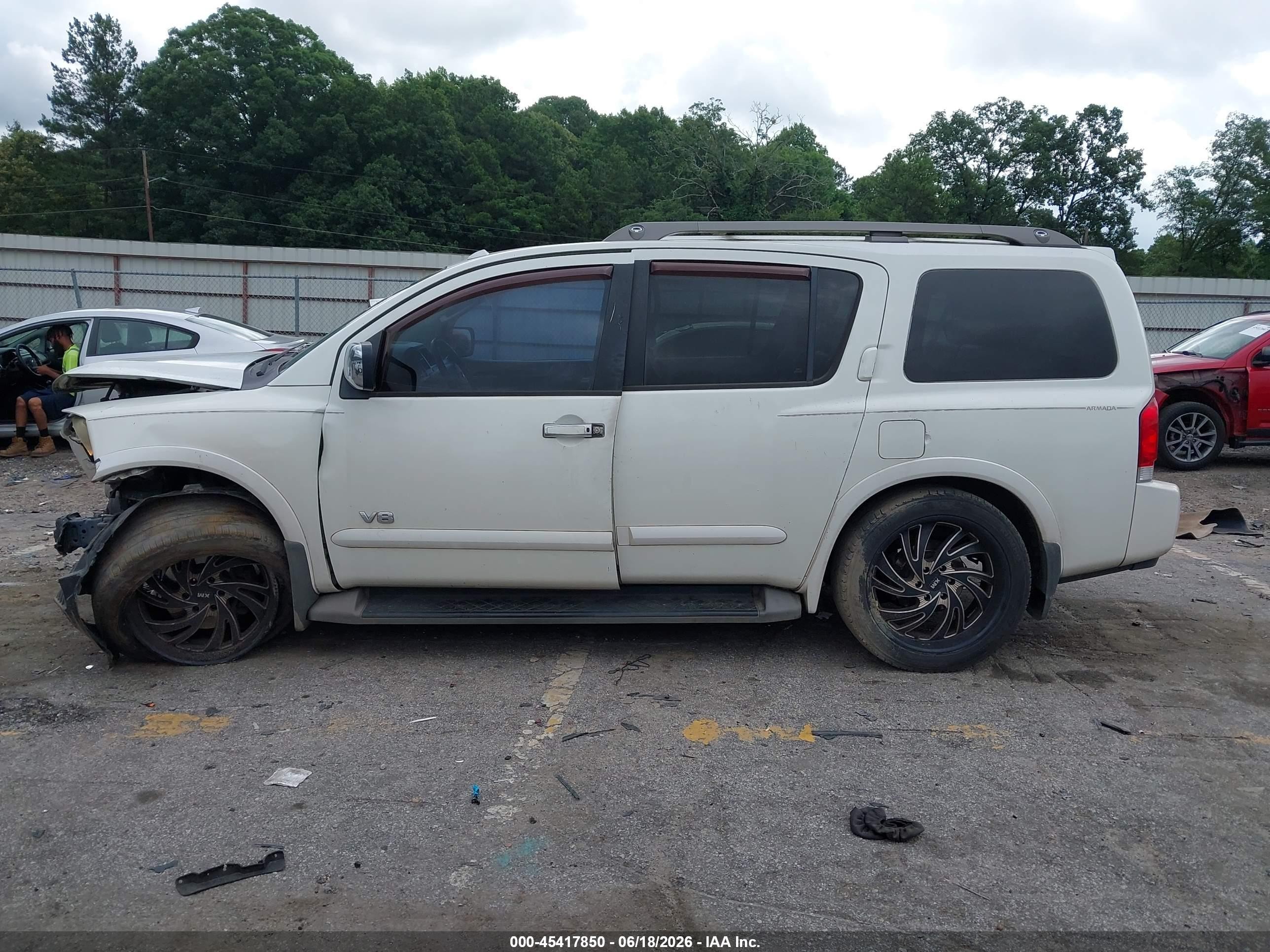2008 Nissan Armada Le White vin: 5N1BA08D88N615208
