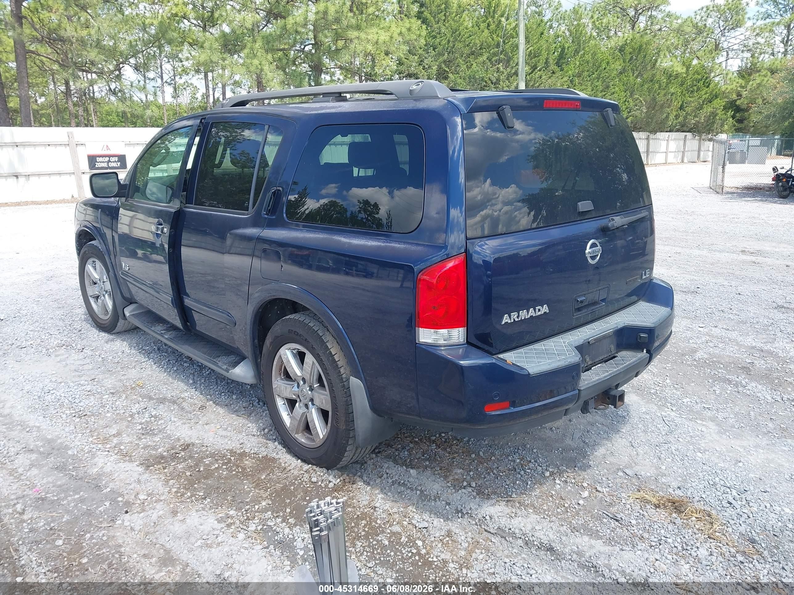 2009 Nissan Armada Le Blue vin: 5N1BA08D99N603926
