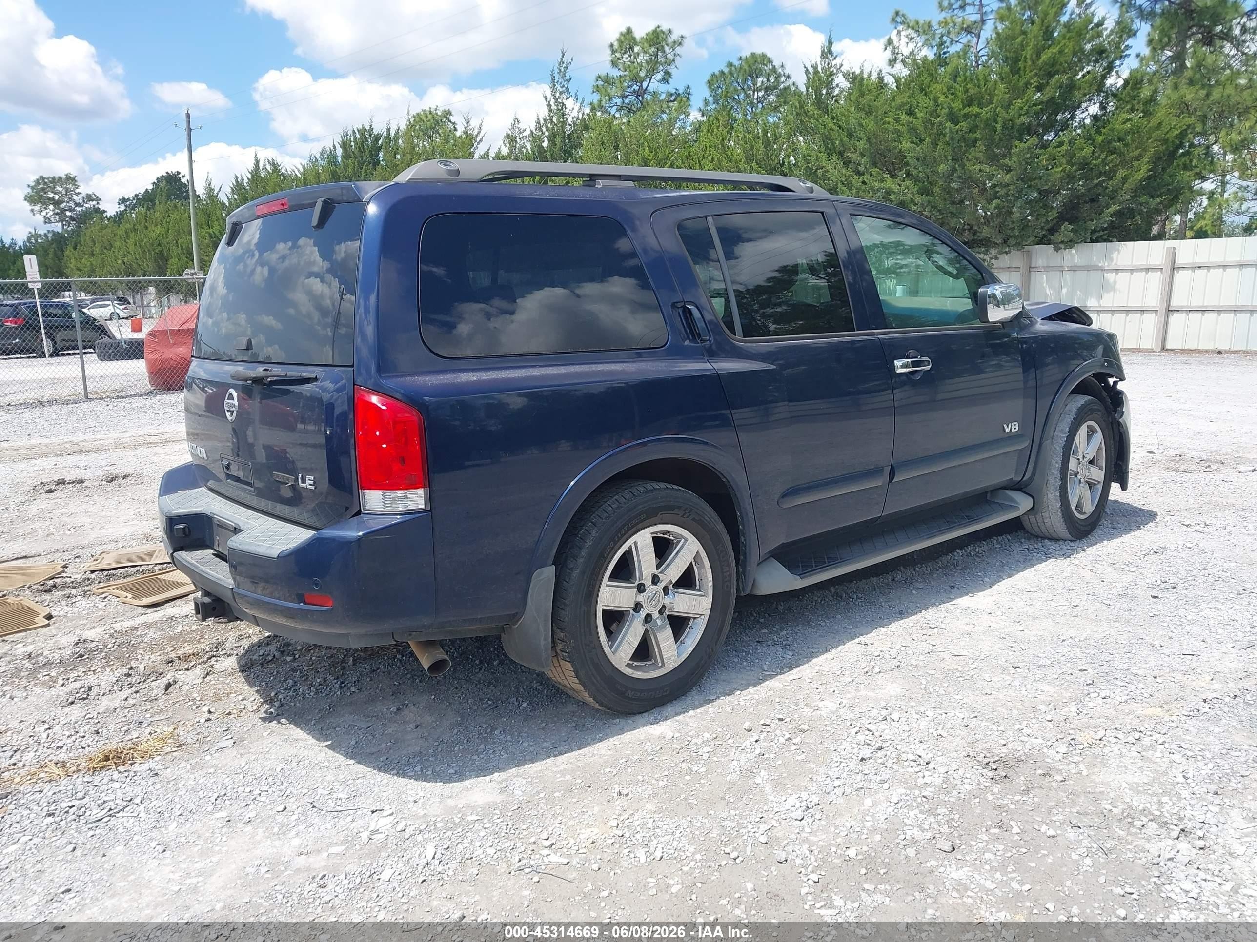 2009 Nissan Armada Le Blue vin: 5N1BA08D99N603926