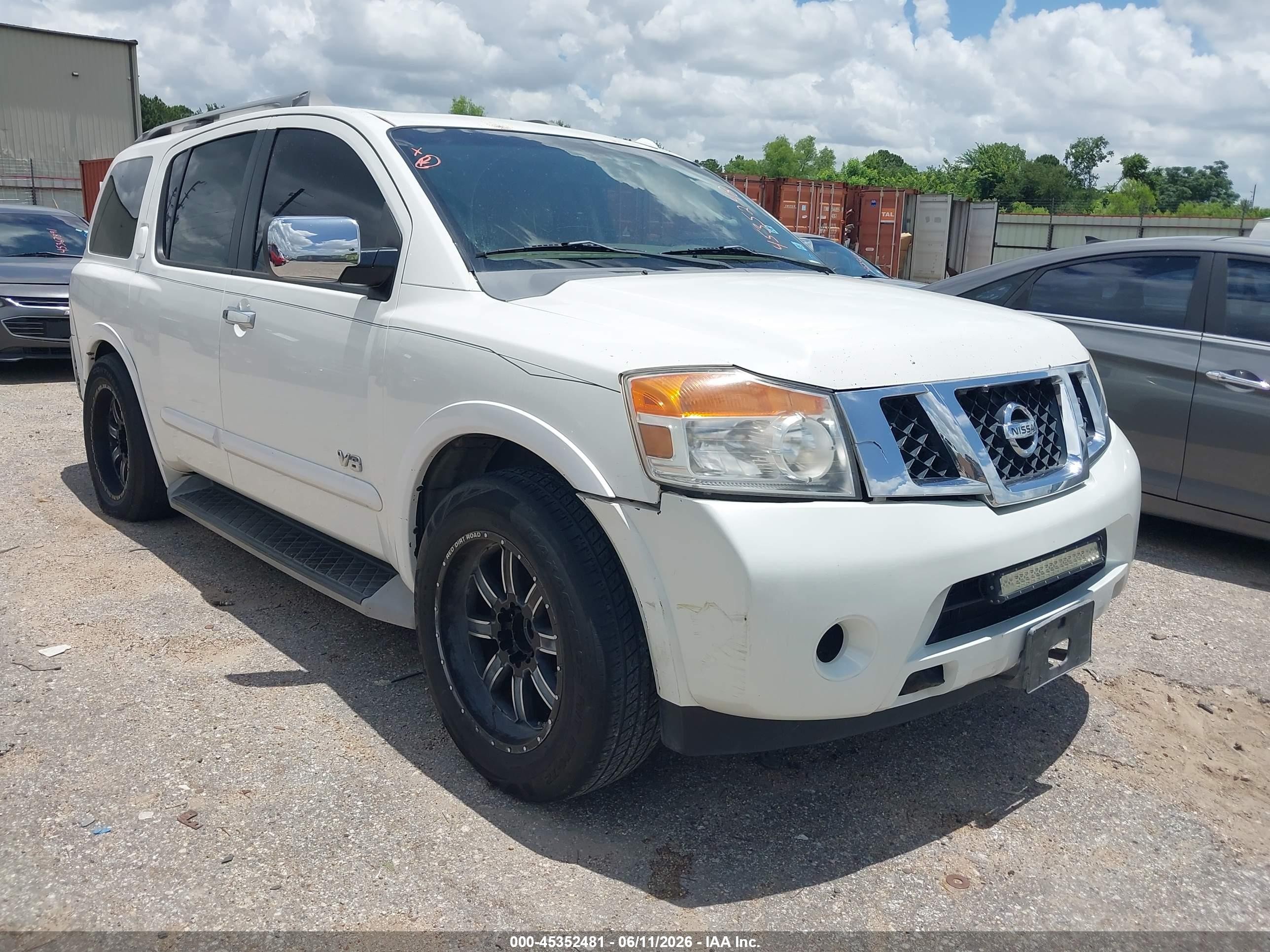 2008 Nissan Armada Le Белый vin: 5N1BA08DX8N627926
