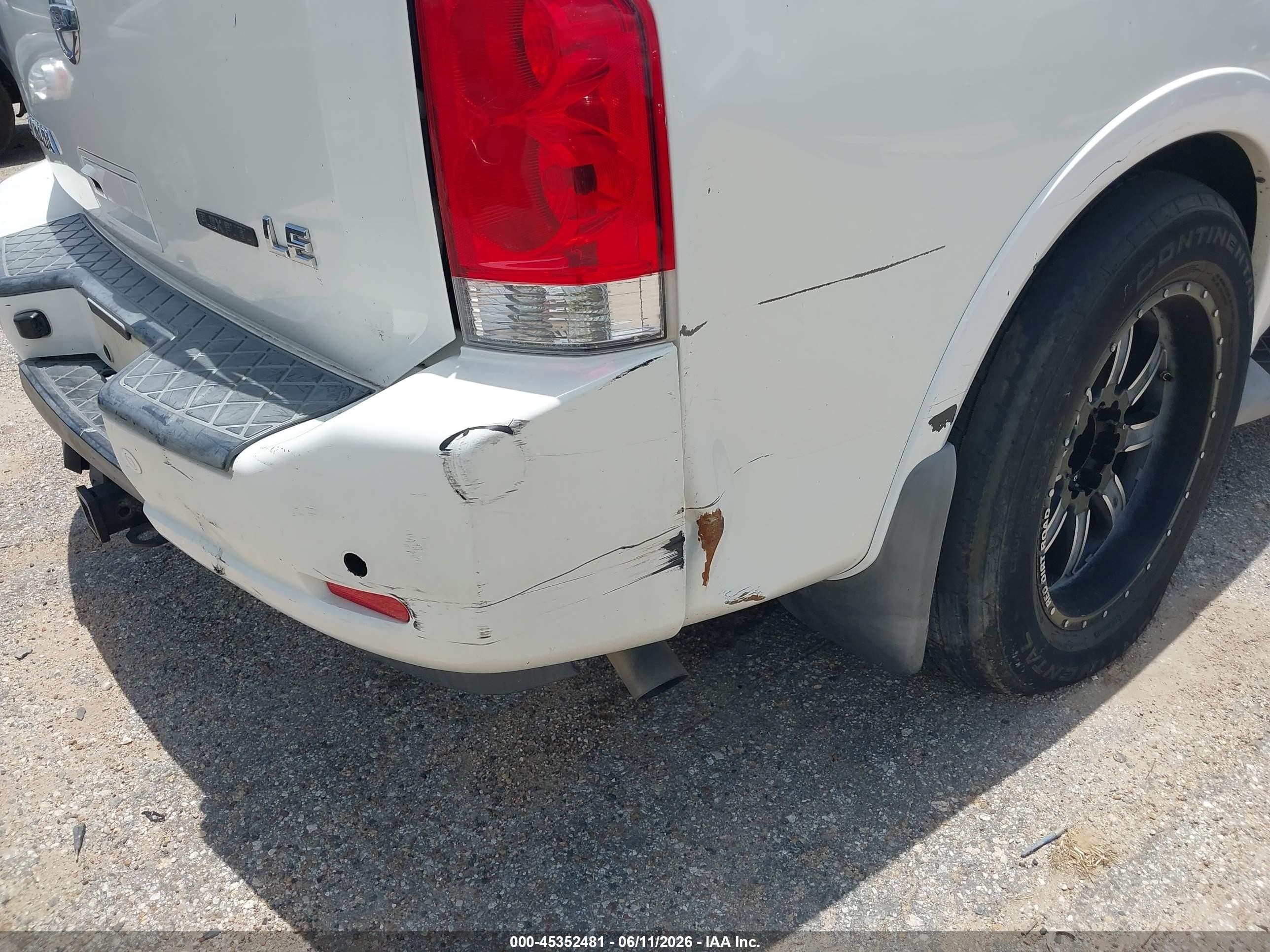 2008 Nissan Armada Le White vin: 5N1BA08DX8N627926