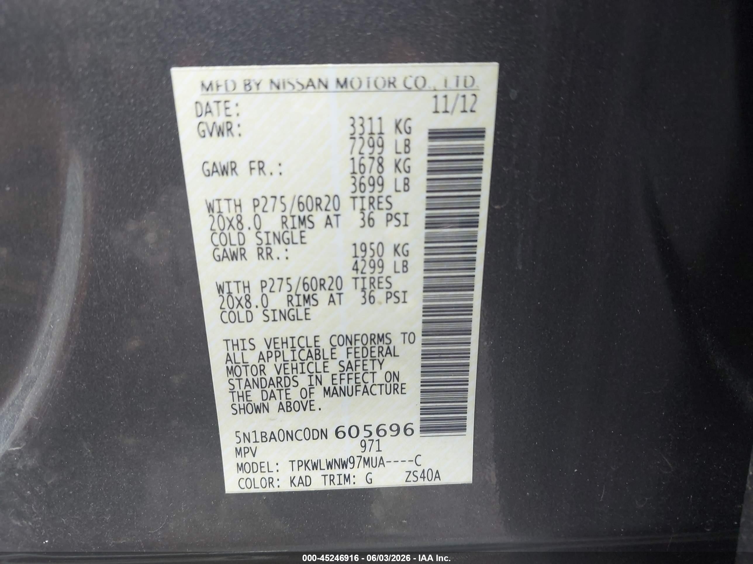 2013 Nissan Armada Platinum Gray vin: 5N1BA0NC0DN605696