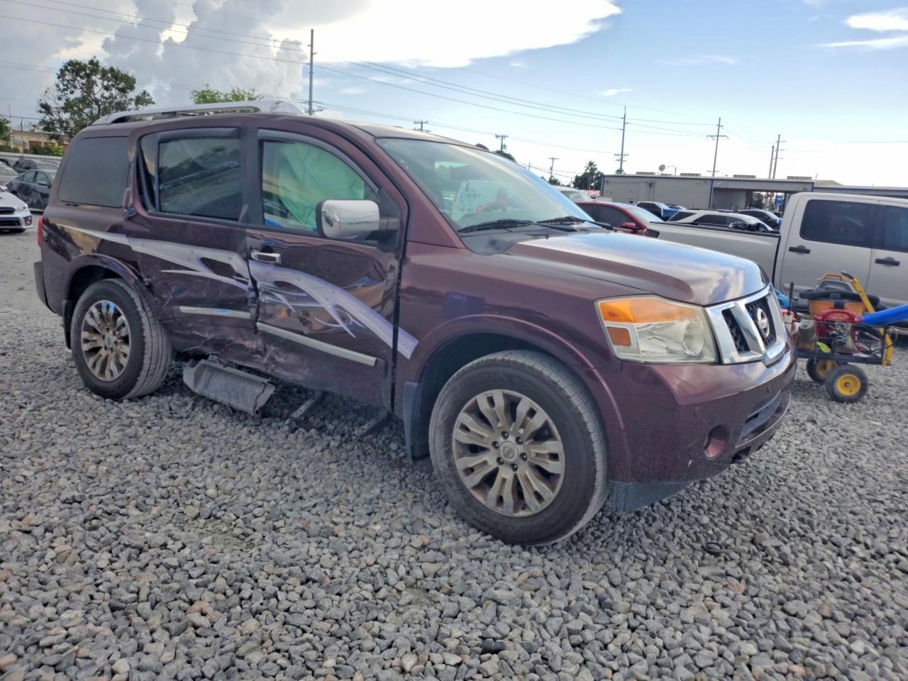 2015 Nissan Armada Platinum Burgundy vin: 5N1BA0NC1FN621408