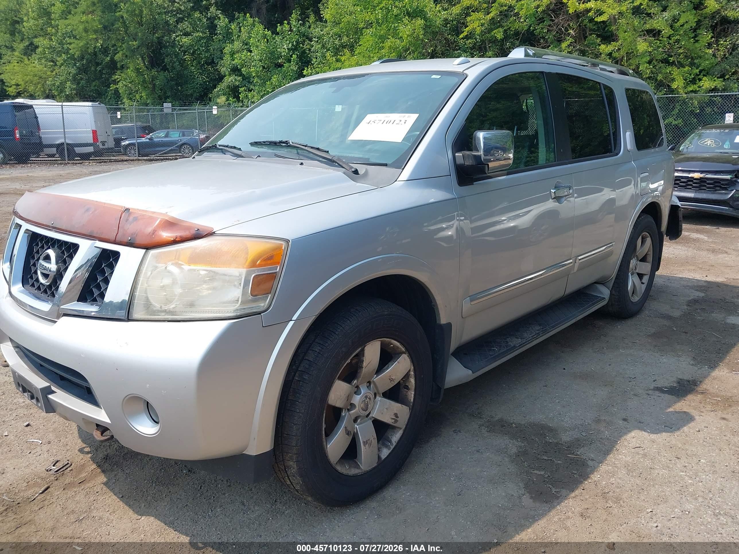 2011 Nissan Armada Sl Silver vin: 5N1BA0NCXBN620574