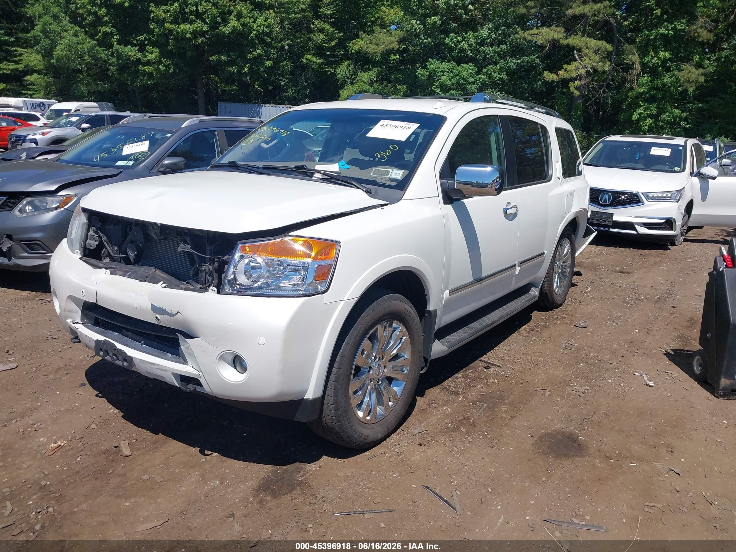 2015 Nissan Armada Platinum White vin: 5N1BA0NCXFN621486