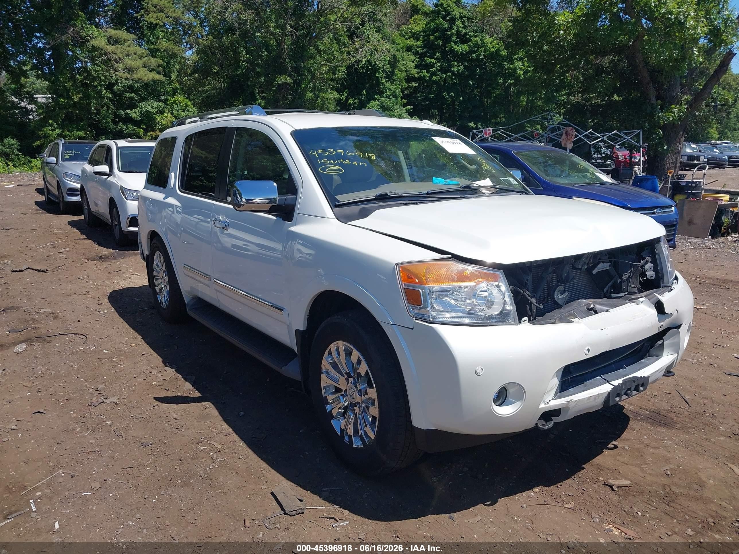 2015 Nissan Armada Platinum White vin: 5N1BA0NCXFN621486