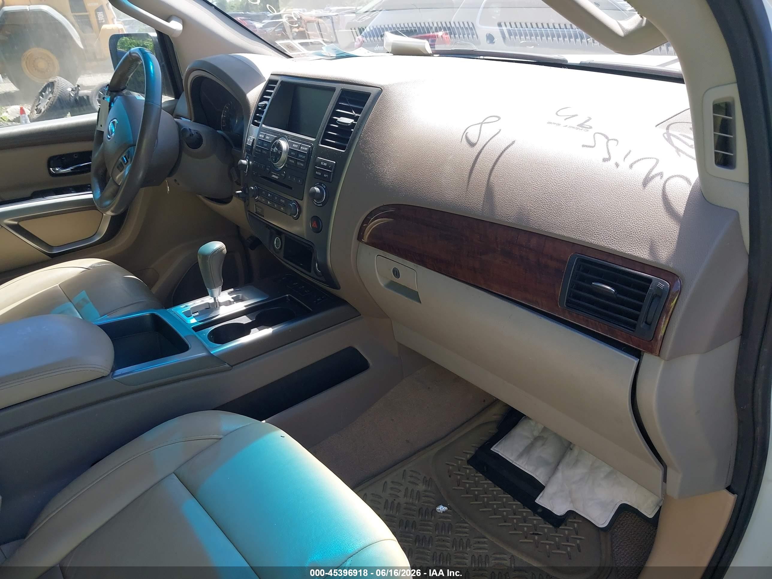 2015 Nissan Armada Platinum White vin: 5N1BA0NCXFN621486