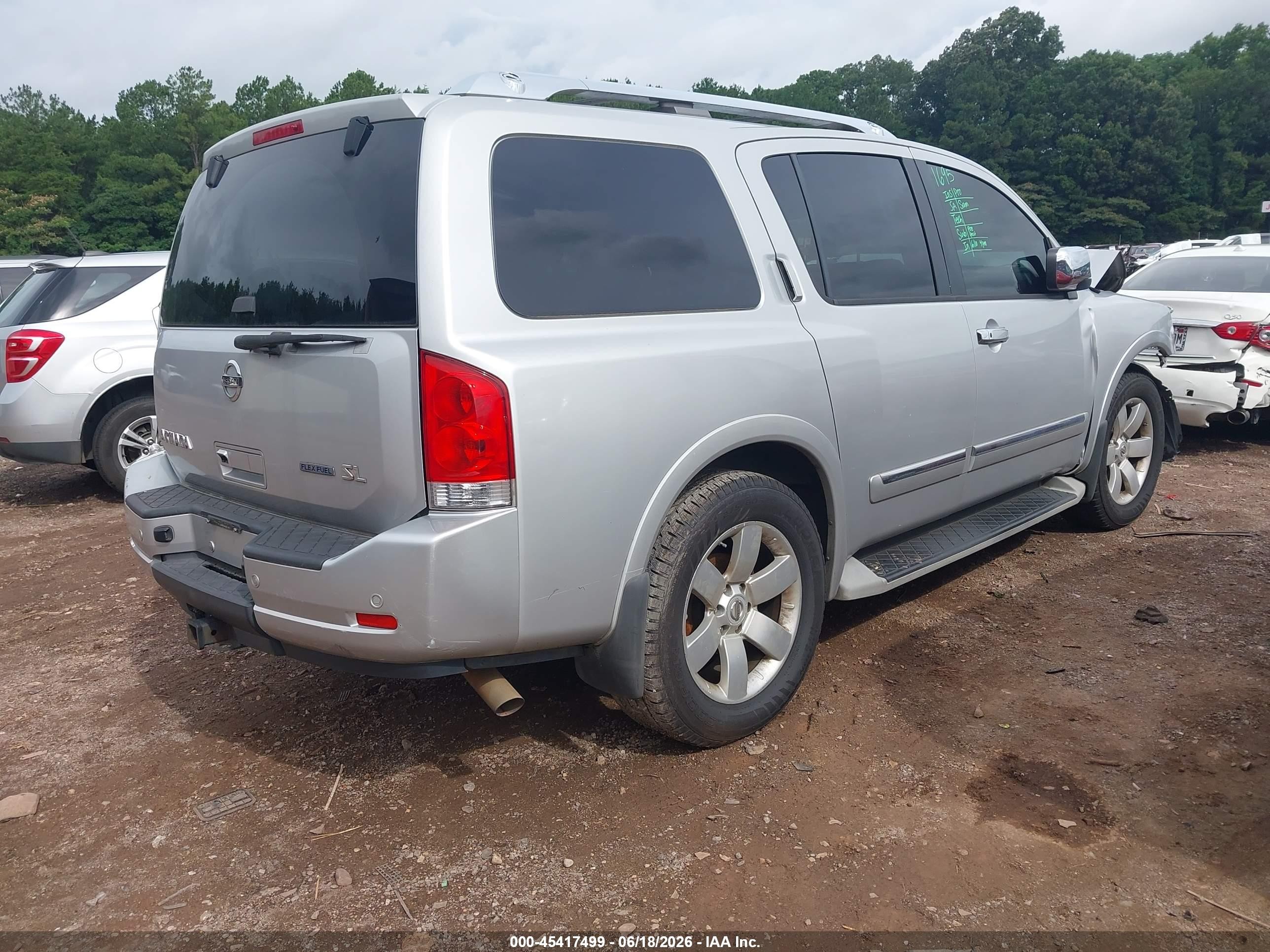 2013 Nissan Armada Sl Silver vin: 5N1BA0ND0DN600880