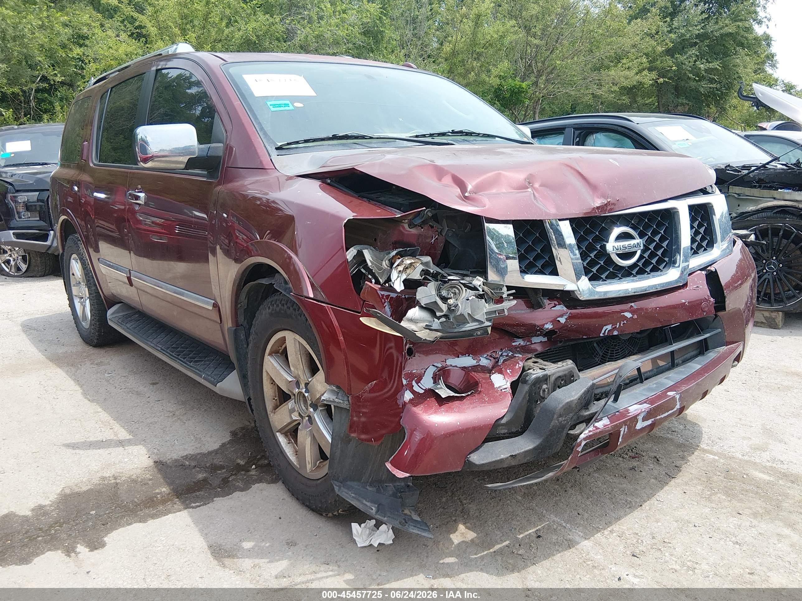 2011 Nissan Armada Platinum Burgundy vin: 5N1BA0ND2BN606418