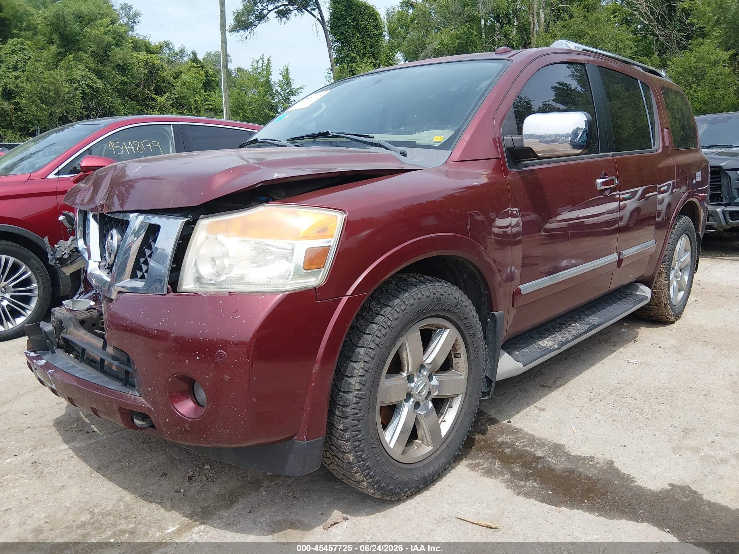 2011 Nissan Armada Platinum Burgundy vin: 5N1BA0ND2BN606418