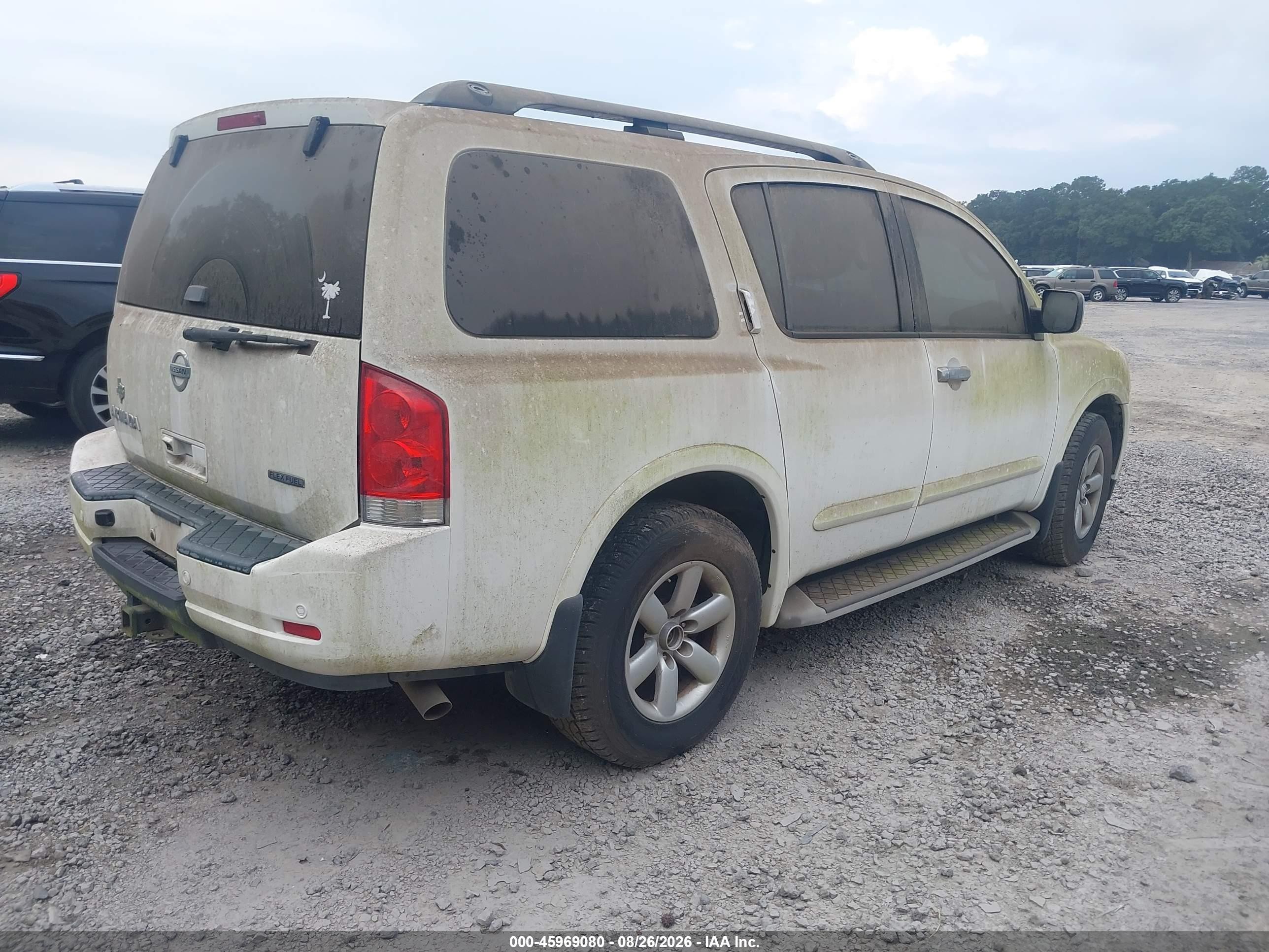 2011 Nissan Armada Sv White vin: 5N1BA0ND3BN615421
