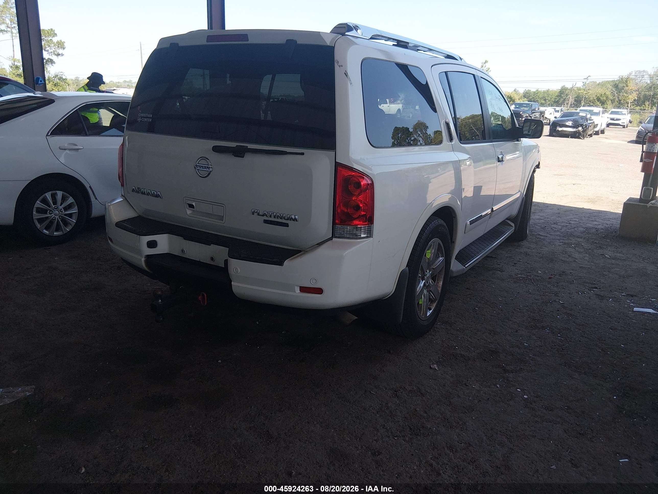 2011 Nissan Armada Platinum White vin: 5N1BA0ND3BN619615