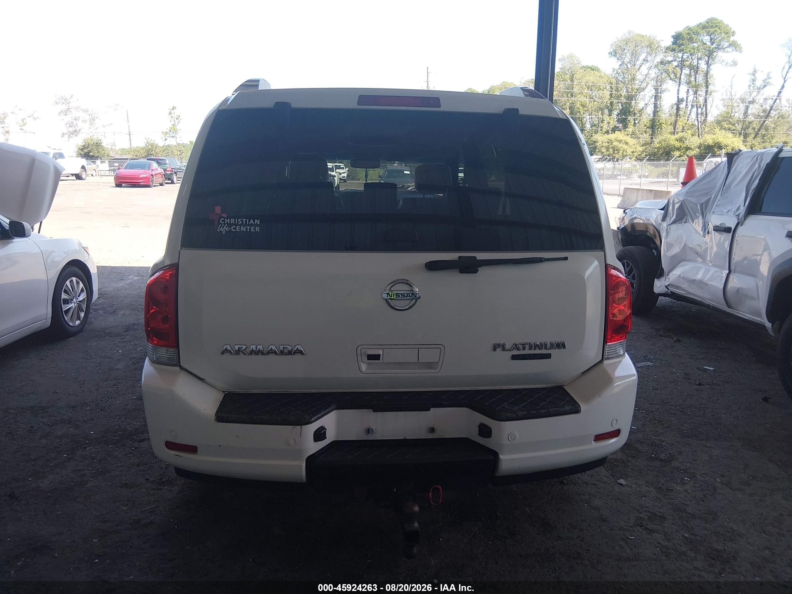 2011 Nissan Armada Platinum White vin: 5N1BA0ND3BN619615