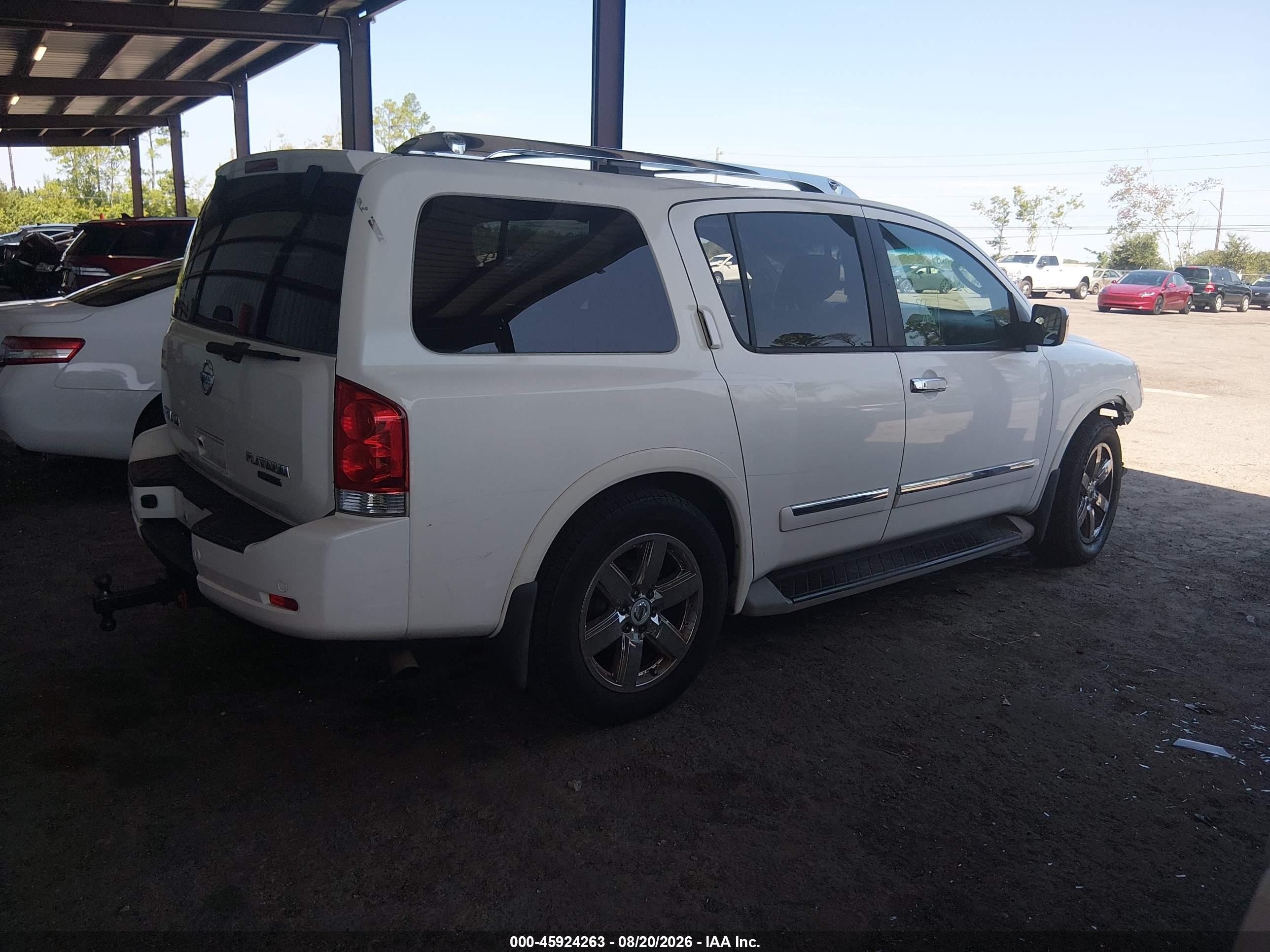 2011 Nissan Armada Platinum White vin: 5N1BA0ND3BN619615