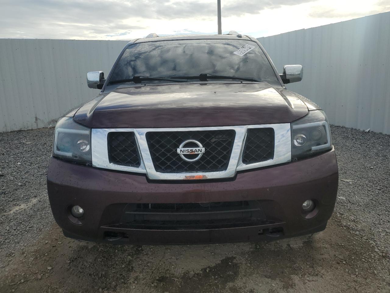 2015 Nissan Armada Platinum Burgundy vin: 5N1BA0ND3FN614002 Damage: Front Bumper, Dent(S) W/ Paint Dmg, 6 To 7 Inches