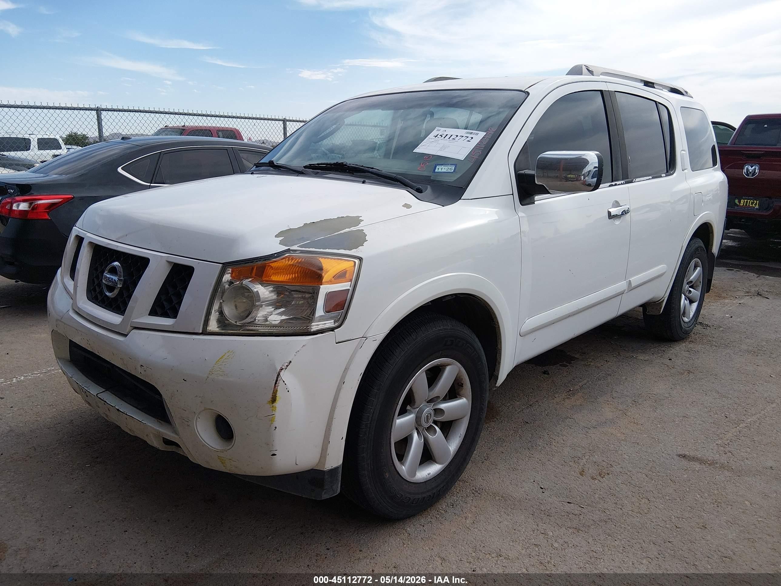 2010 Nissan Armada Se White vin: 5N1BA0ND4AN623462