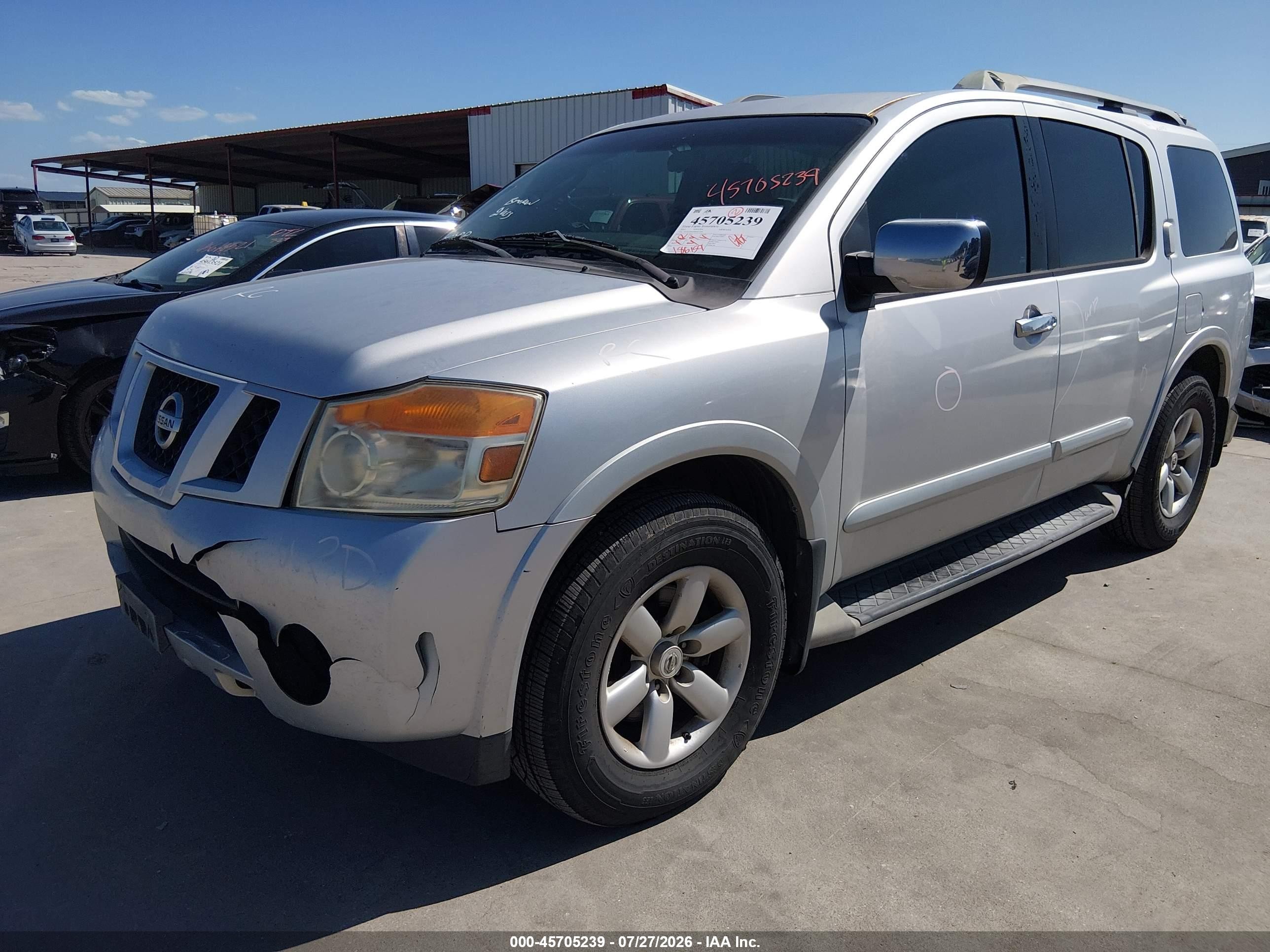 2011 Nissan Armada Sv Silver vin: 5N1BA0ND5BN613265