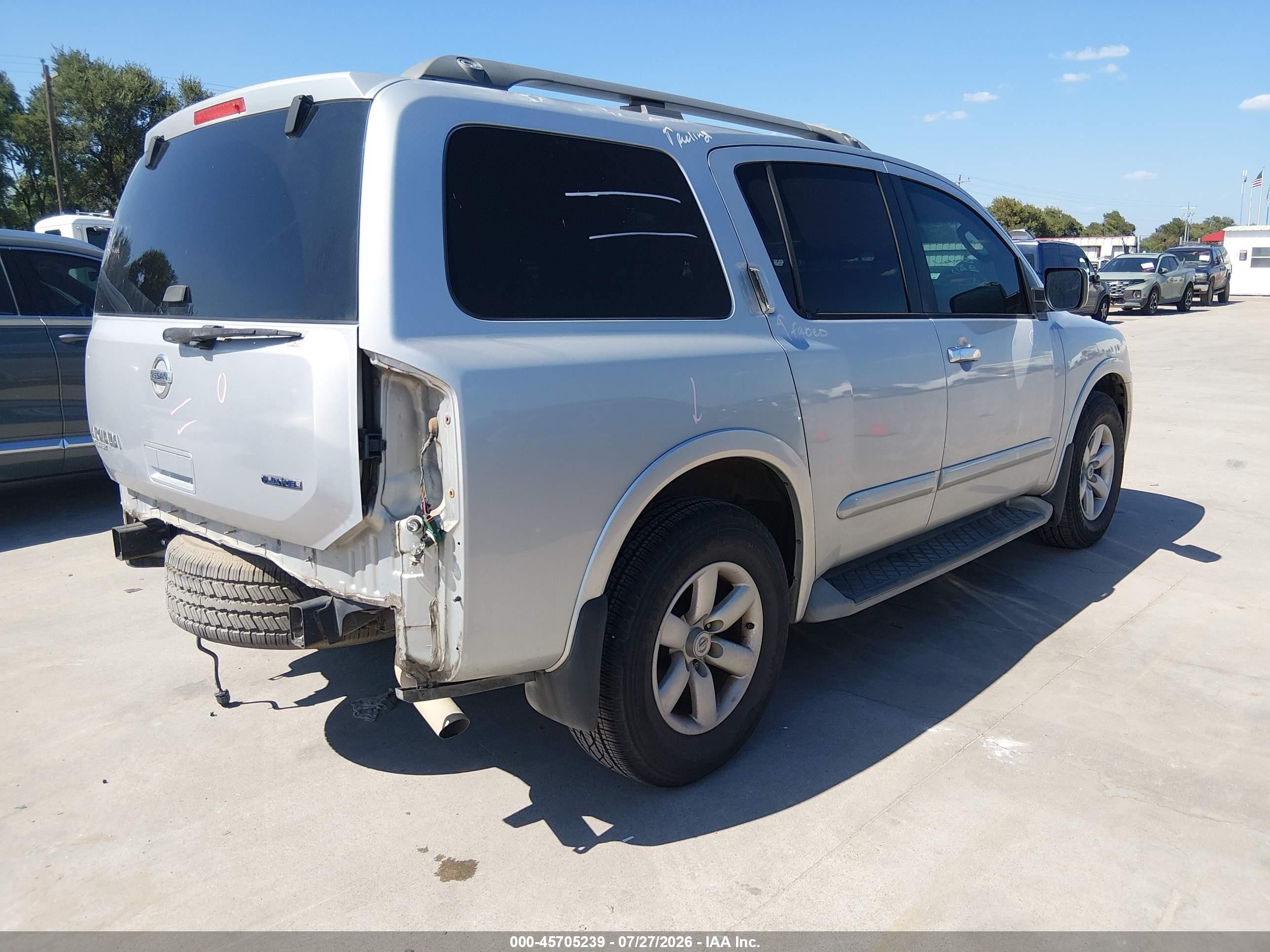 2011 Nissan Armada Sv Silver vin: 5N1BA0ND5BN613265