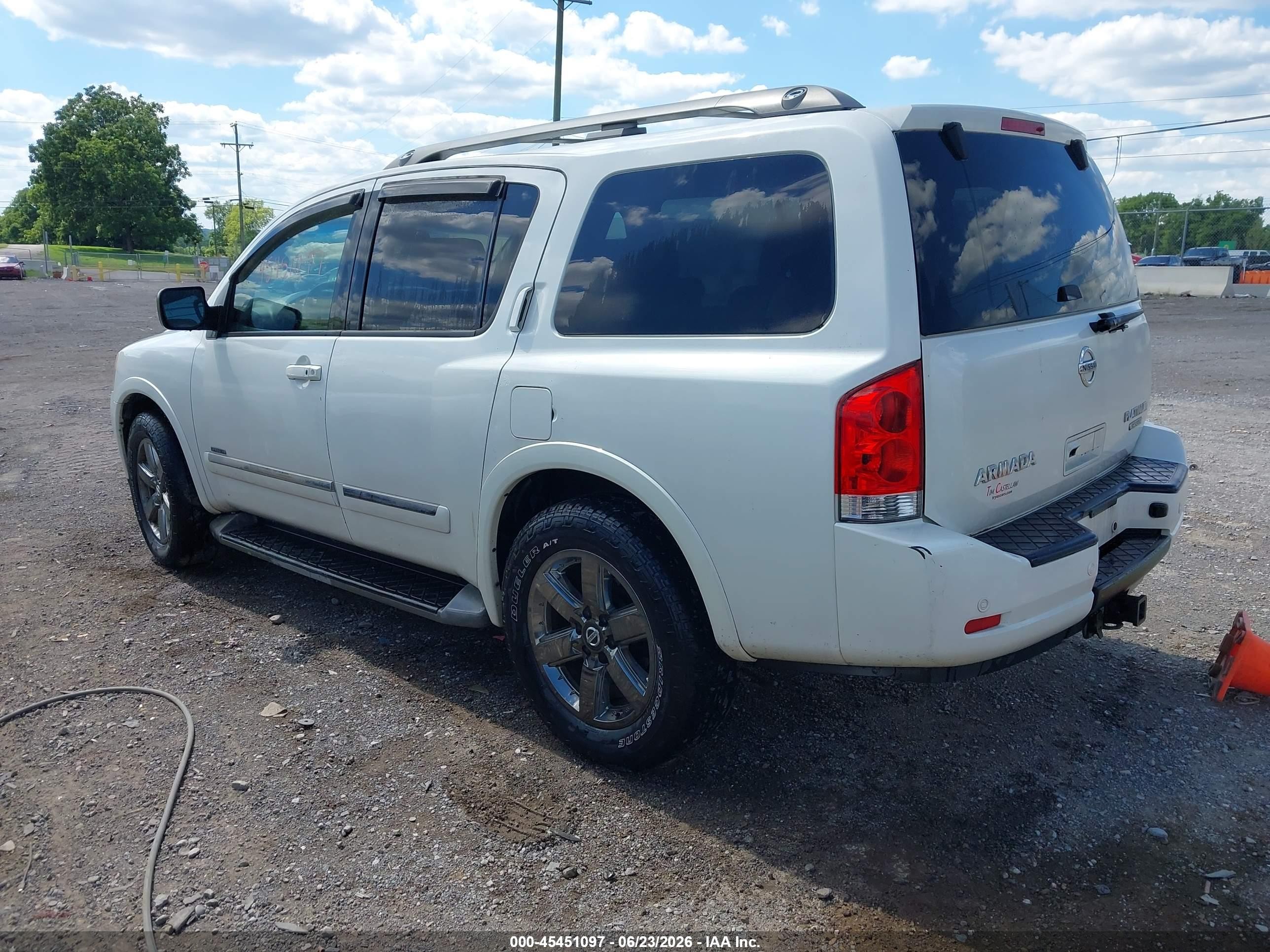 2014 Nissan Armada Platinum White vin: 5N1BA0ND5EN600844