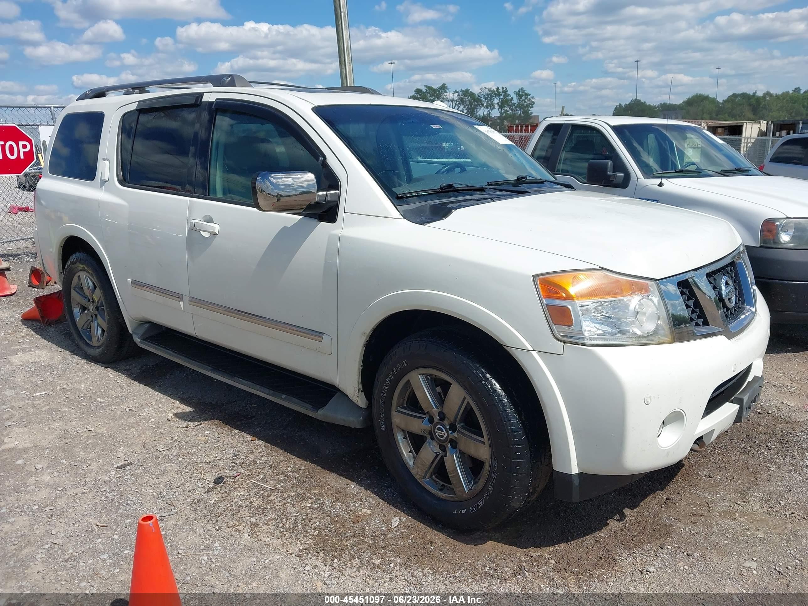 2014 Nissan Armada Platinum White vin: 5N1BA0ND5EN600844